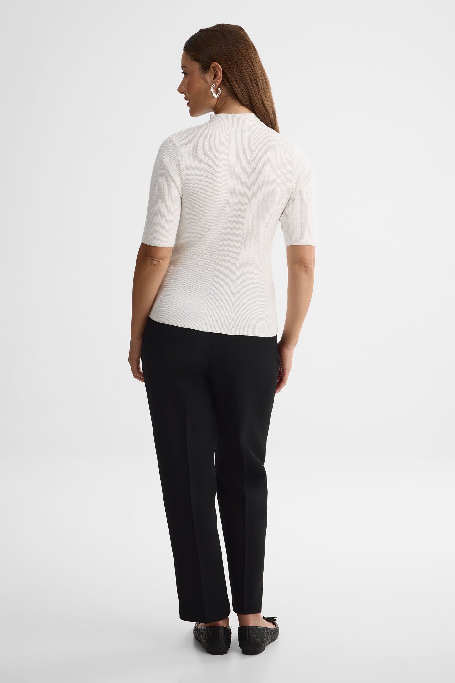 Chandail tricot semi-ajusté - Femme && BLANC CASSÉ