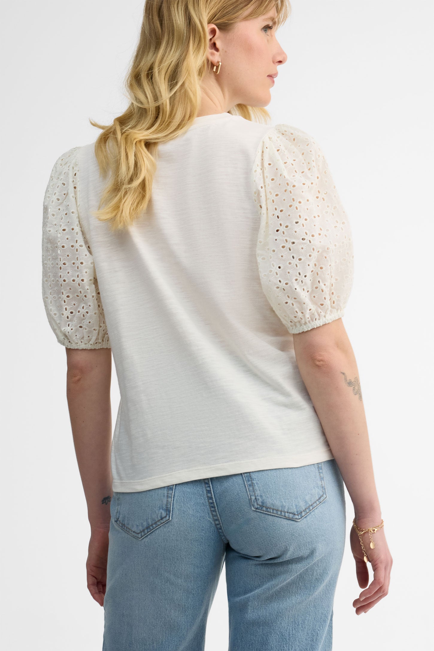 T-shirt manches ballon - Femme && BLANC CASSÉ