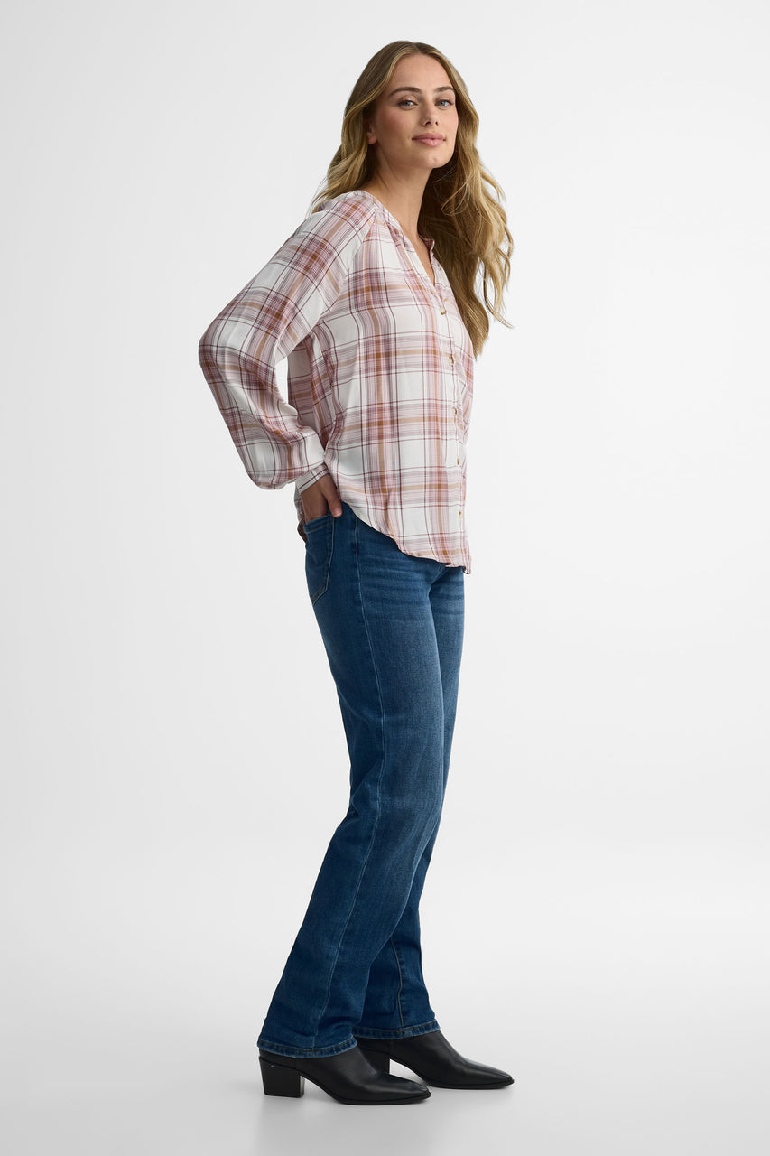 Long-sleeved plaid shirt Women