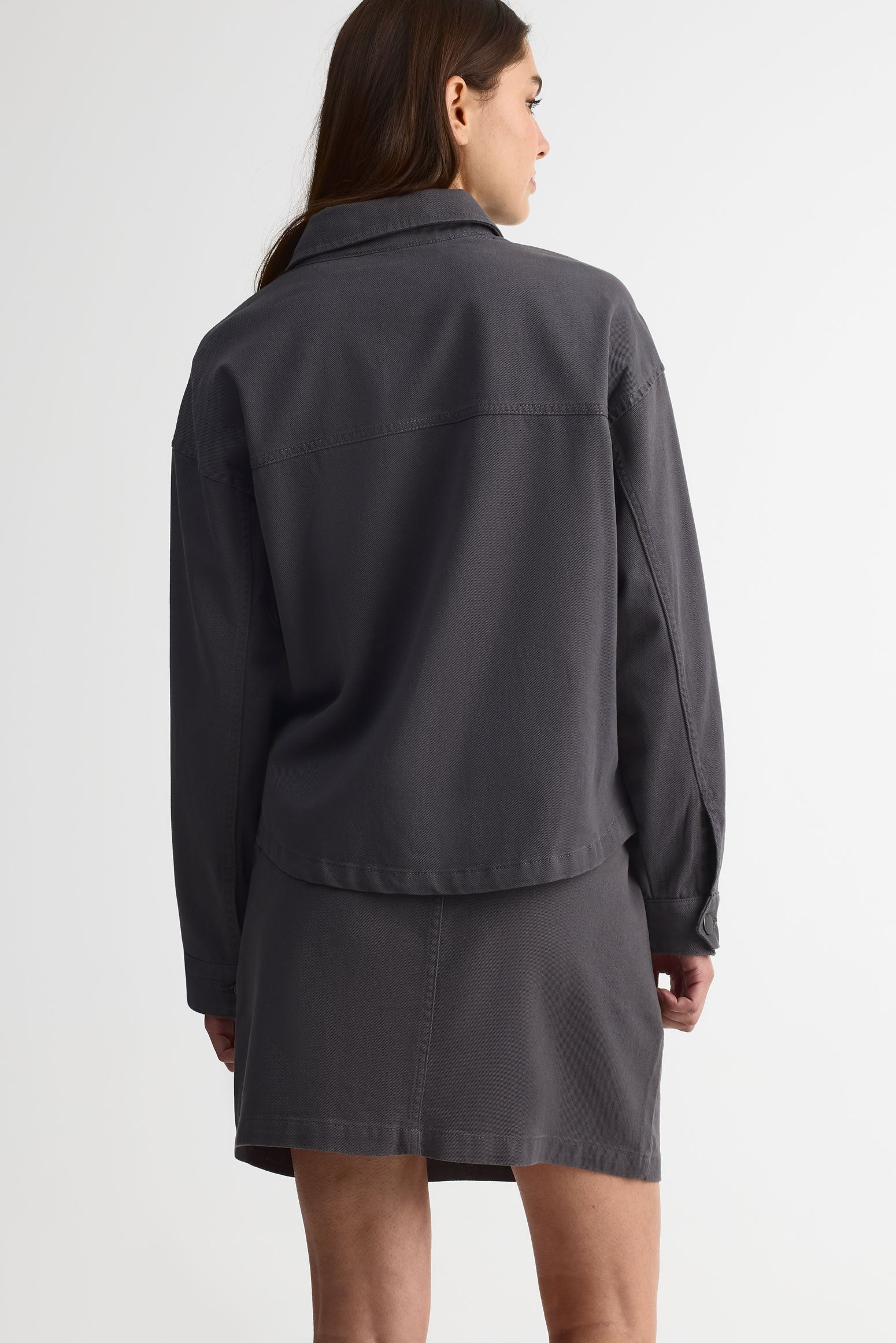 Chemise ample en twill de coton - Femme && CHARBON