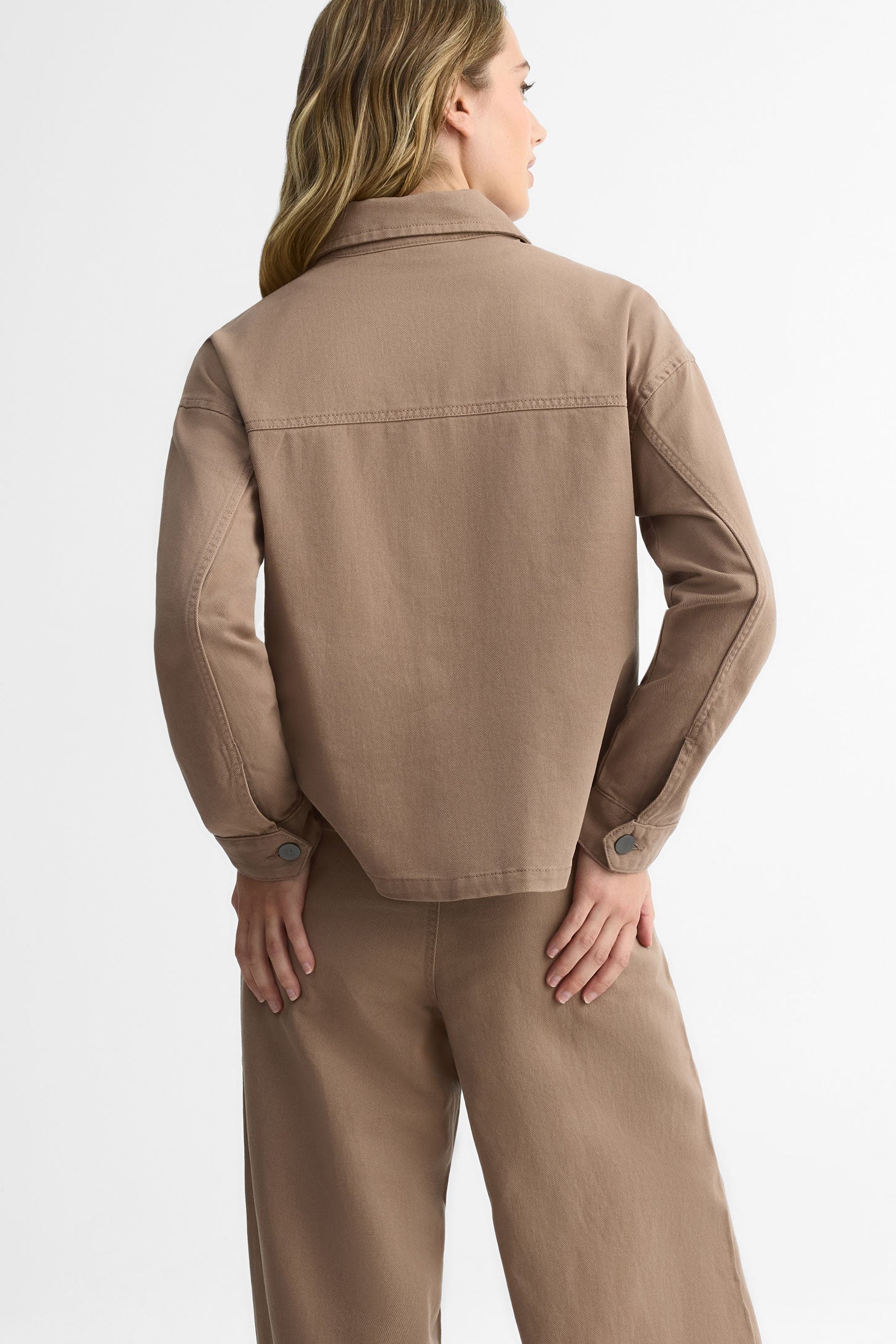 Chemise ample en twill de coton - Femme && TAUPE