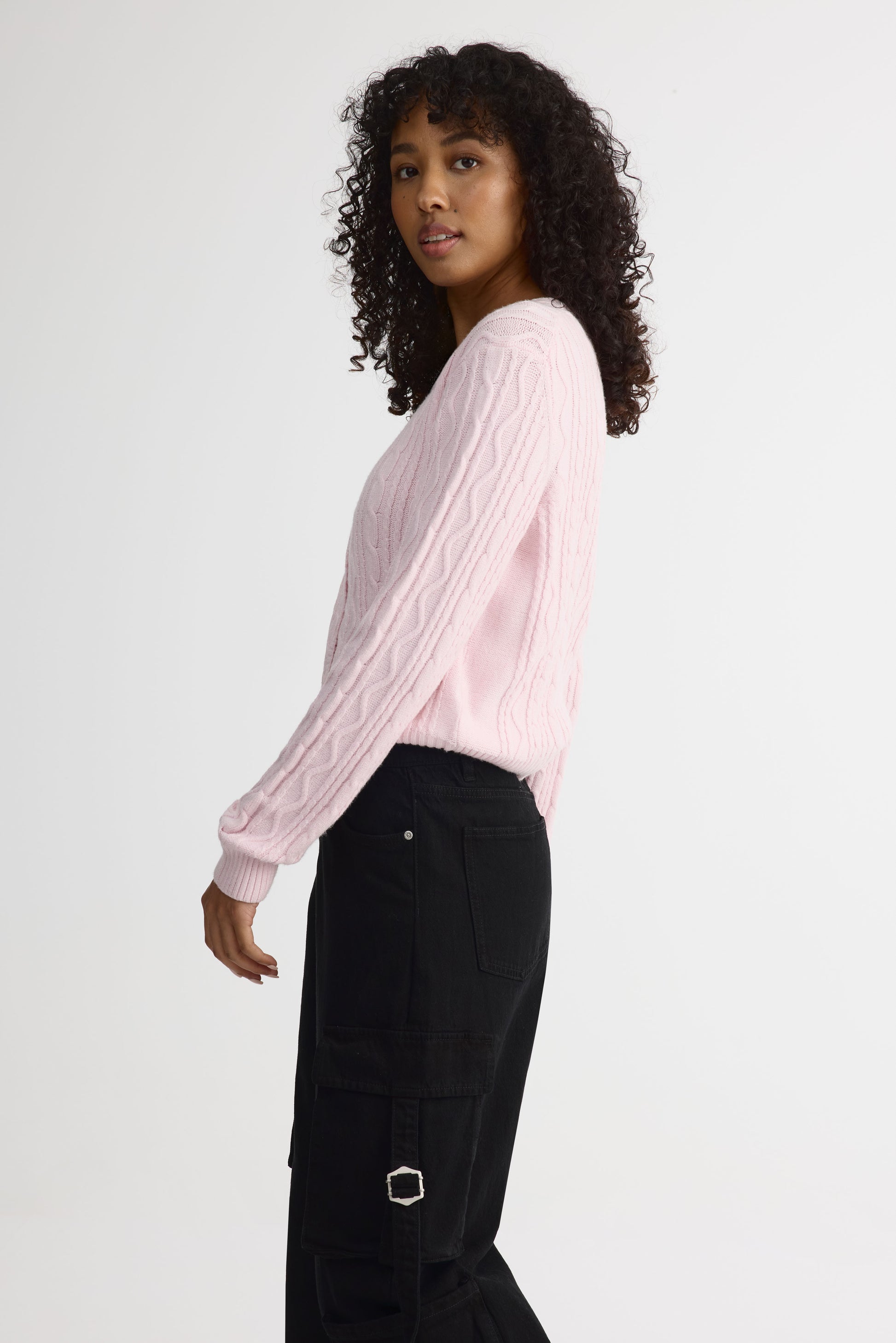 Jeans cargo jambe large - Femme && DENIM NOIR