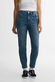 Jeans taille haute ''mom'' - Femme && DENIM MOYEN