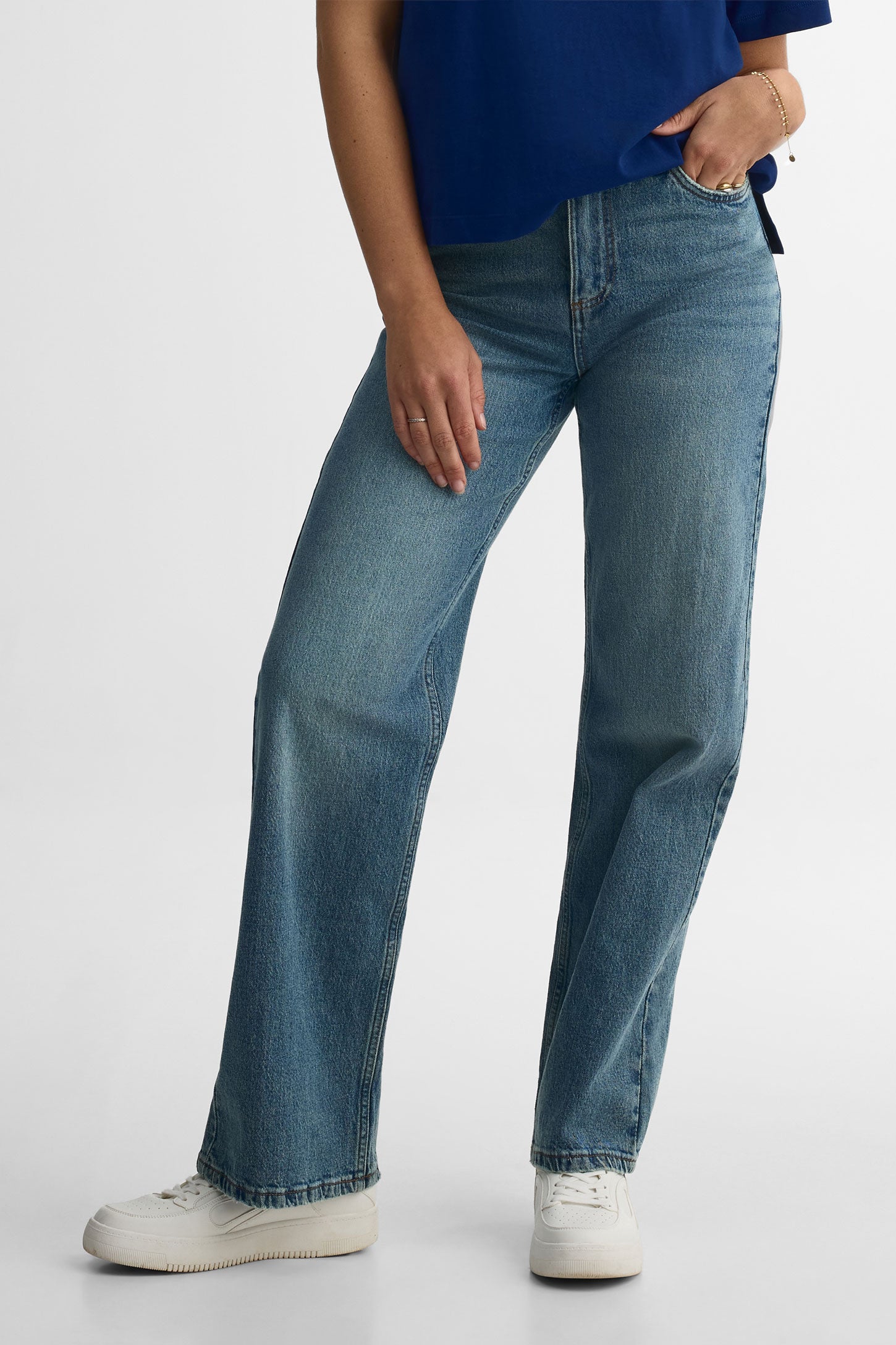 Jeans jambe droite - Femme && DENIM MOYEN