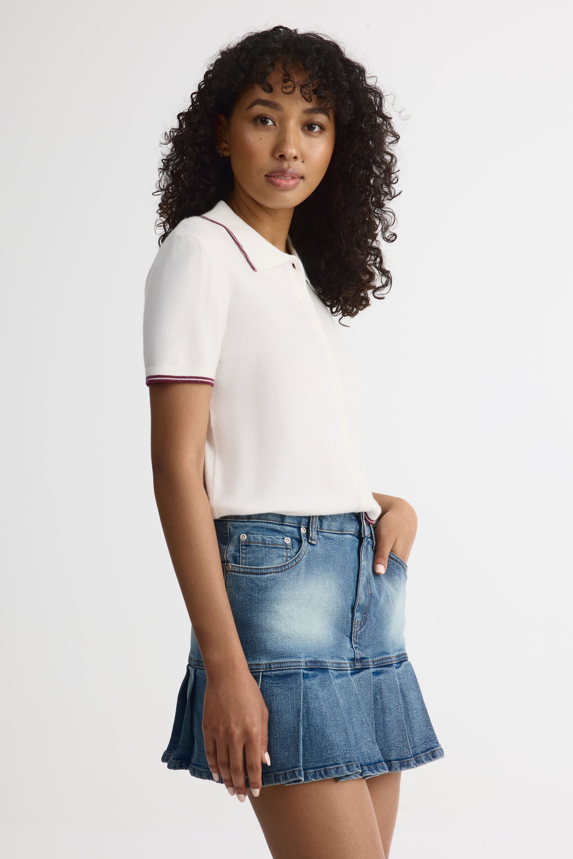 Mini jupe en jeans - Femme && DENIM MOYEN