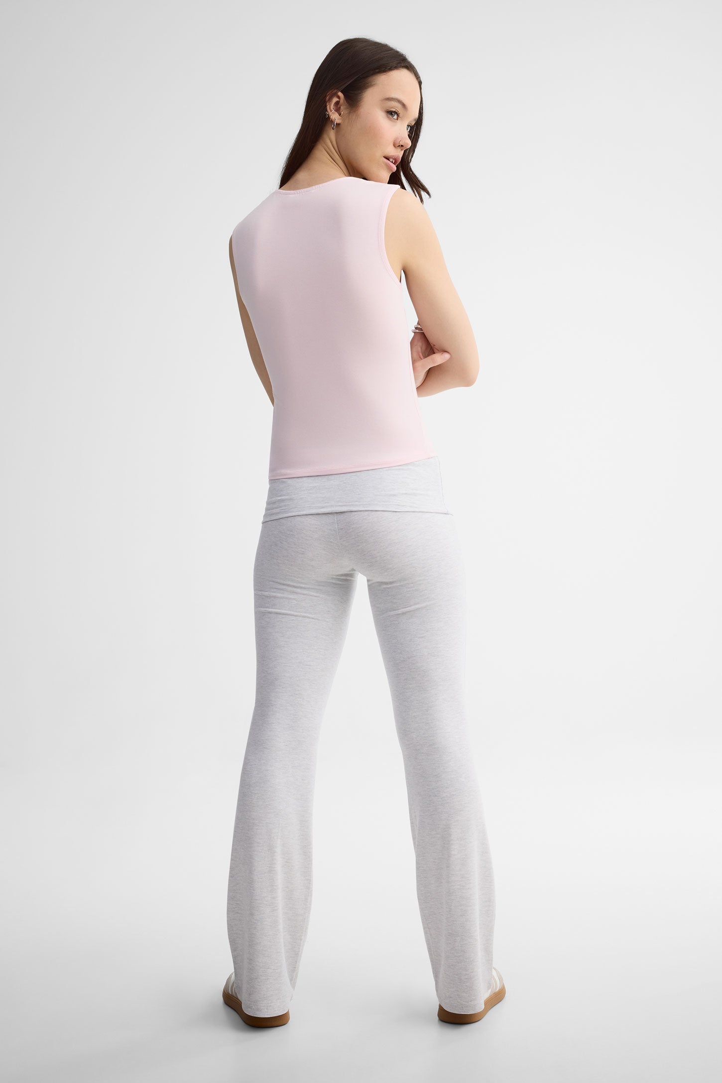 Camisole col carré - Femme && ROSE PALE