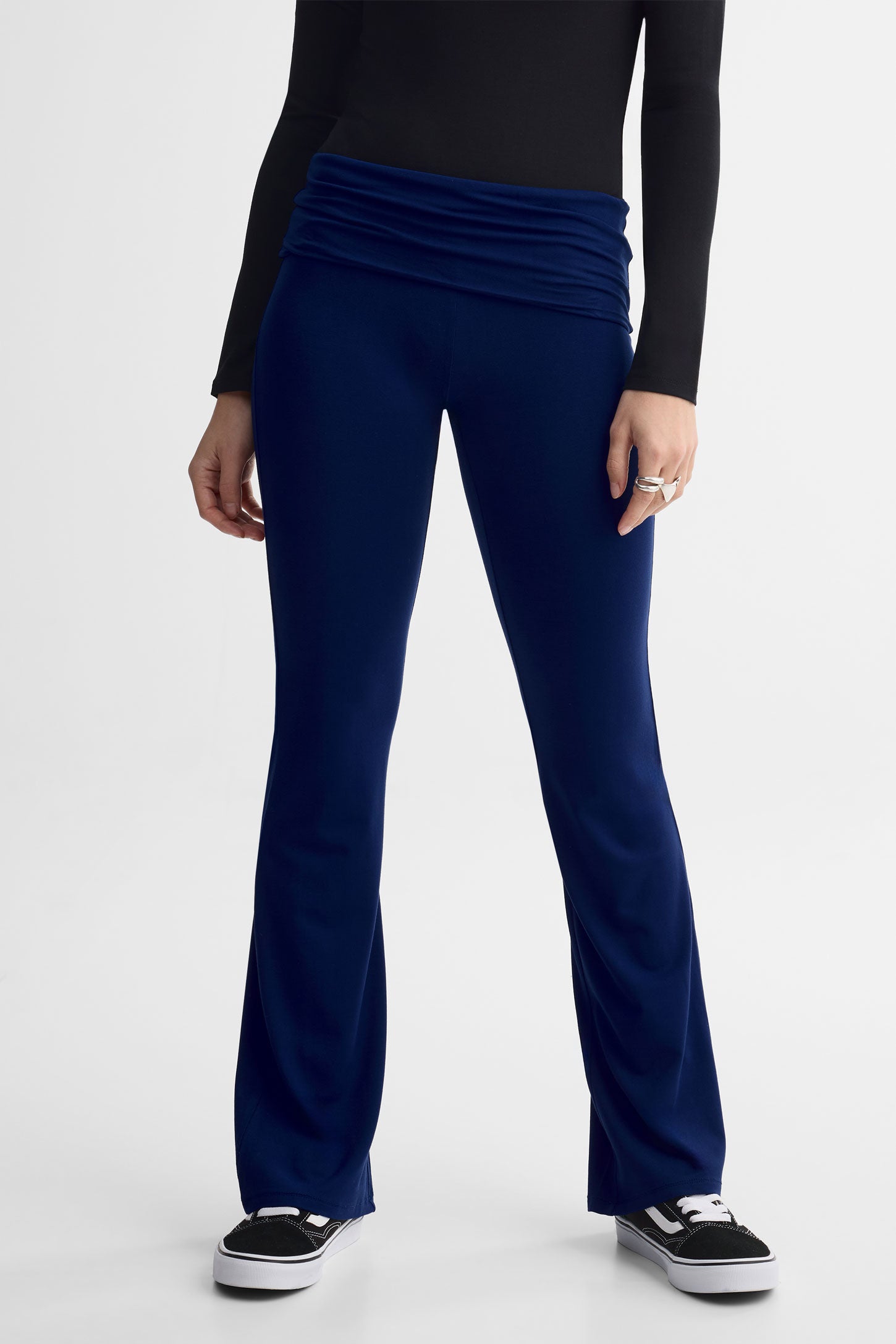 Legging bootcut évasé en heavy rayon - Femme && BLEU FONCE