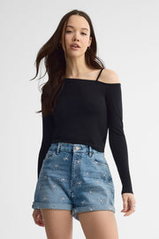 Chandail col asymétrique - Femme && NOIR