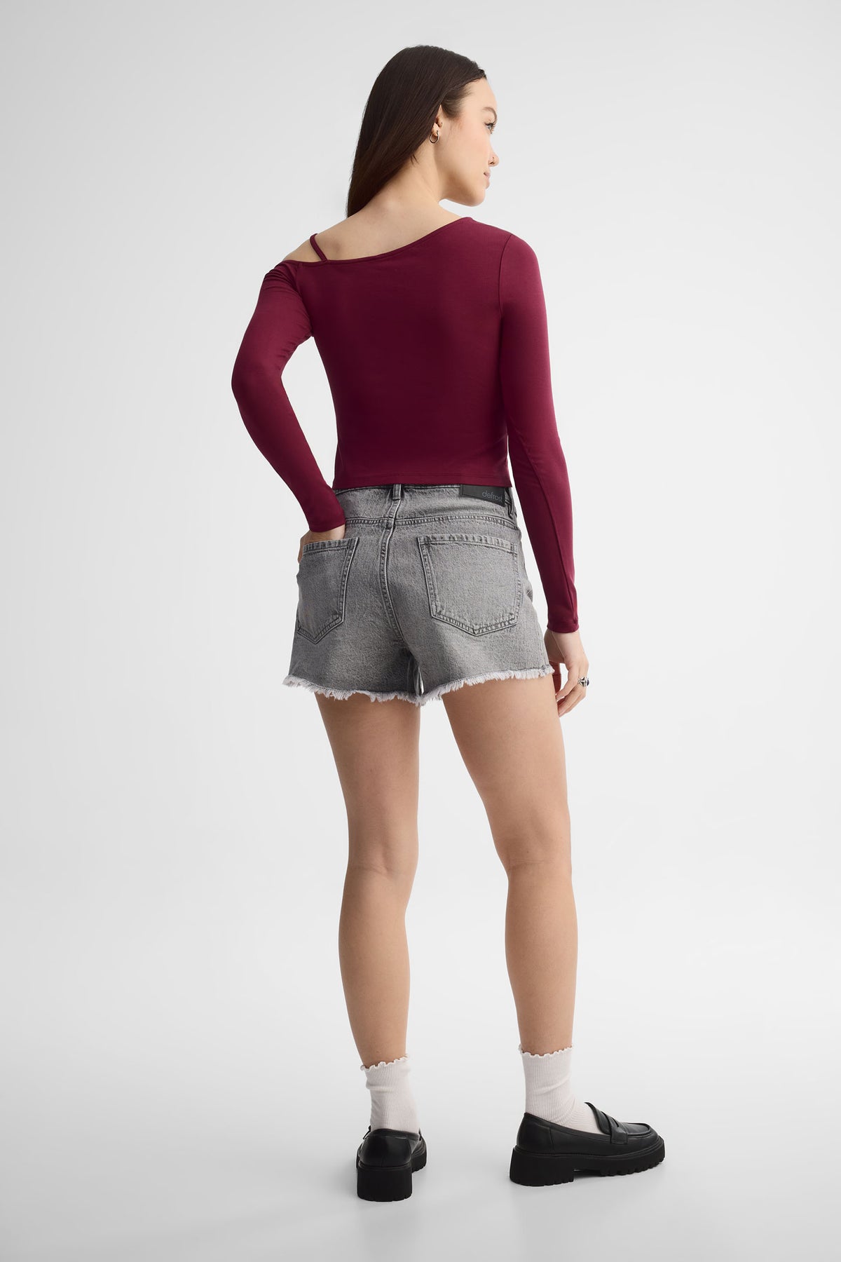 Chandail col asymétrique - Femme && ROUGE VIN