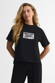 T-shirt col rond coupe ample - Femme
 && NOIR