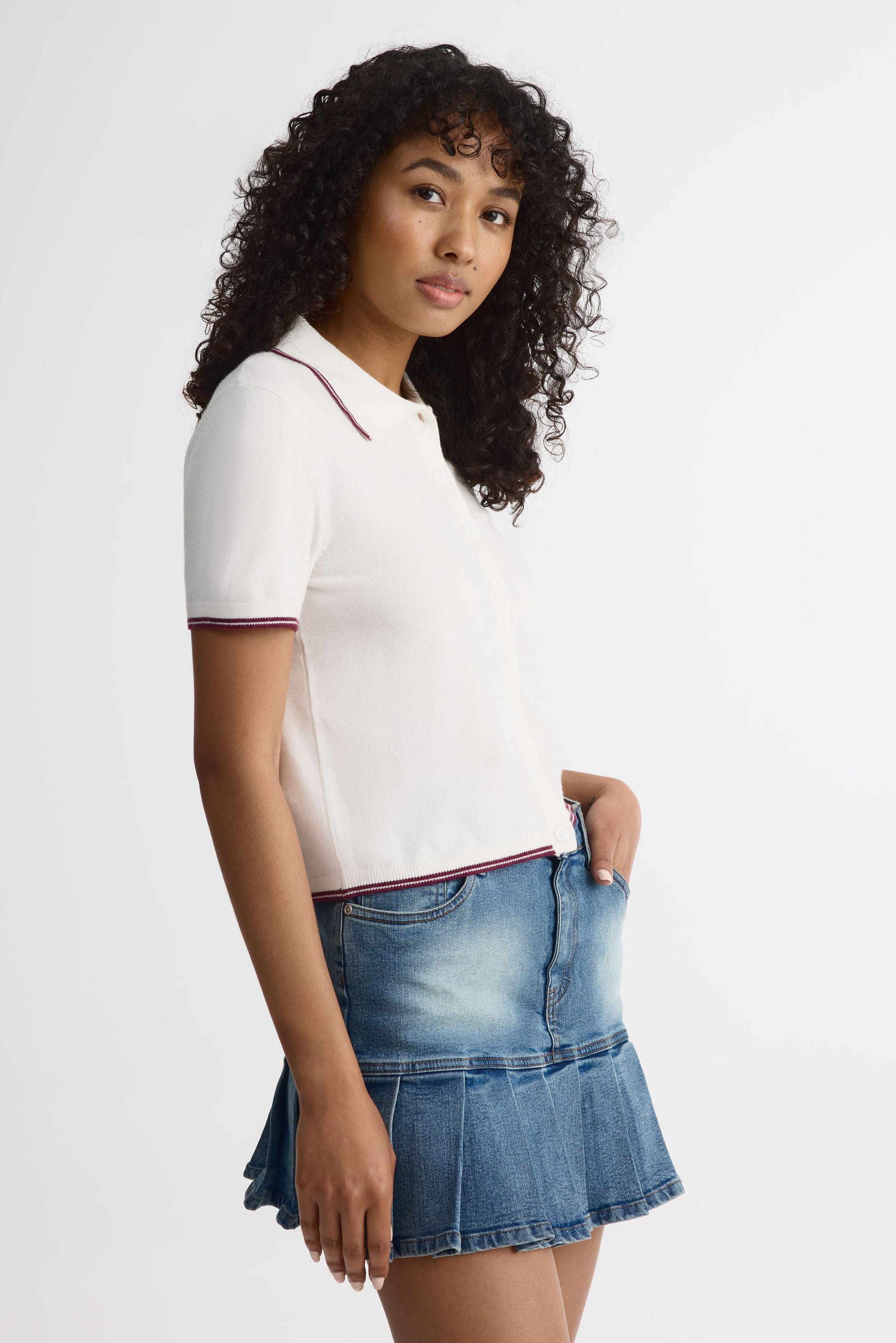 Polo manches courtes - Femme && BLANC CASSÉ