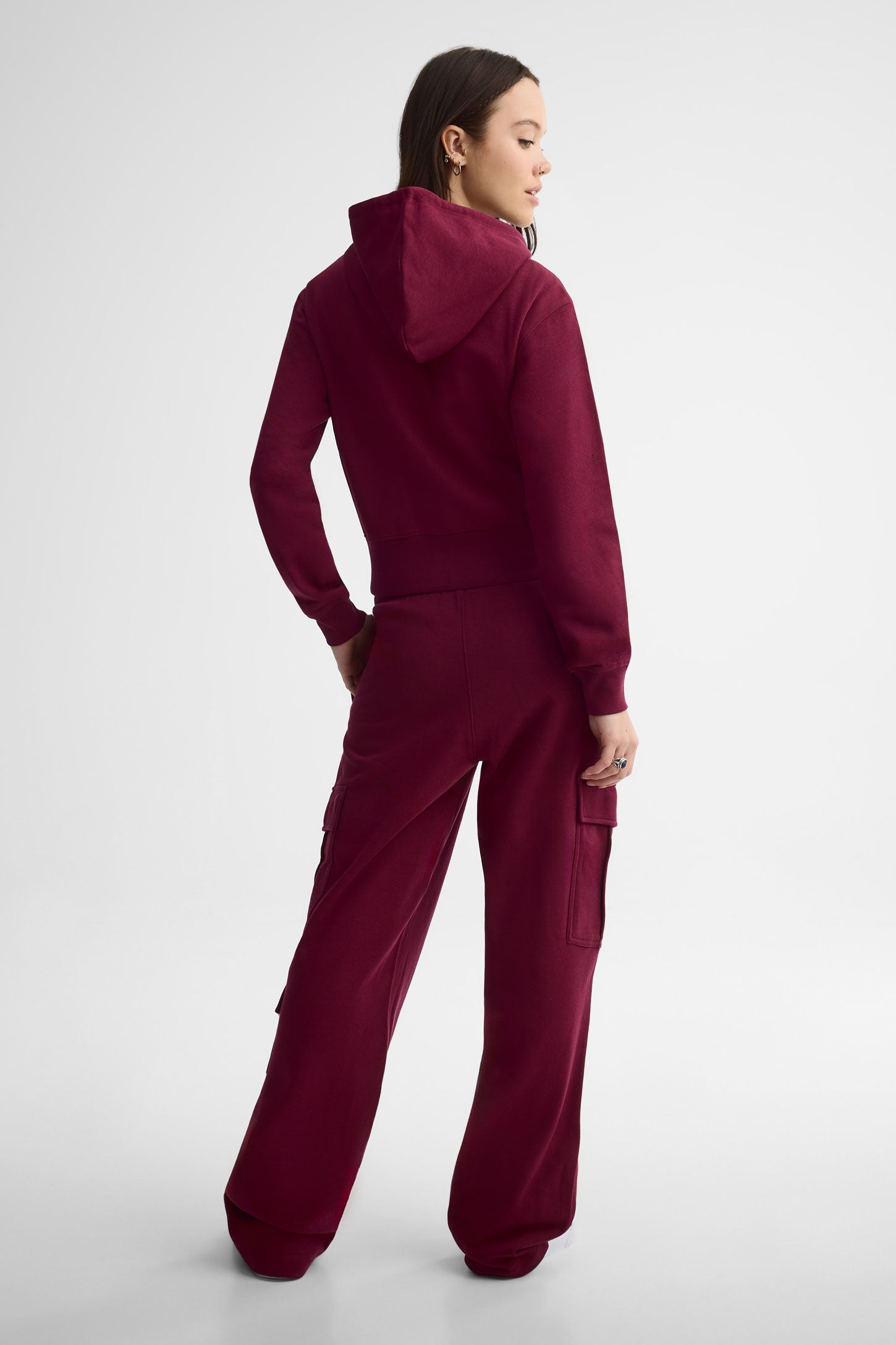 Veste ouatée à manches longues – Jeune femme && ROUGE VIN