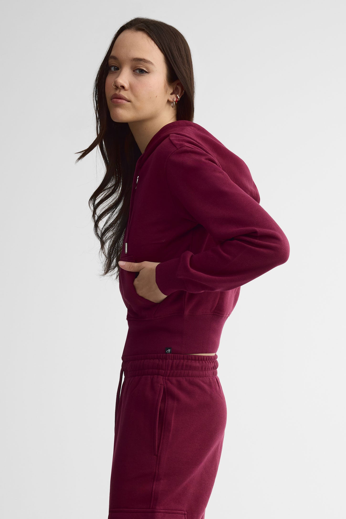 Veste ouatée à manches longues – Jeune femme && ROUGE VIN