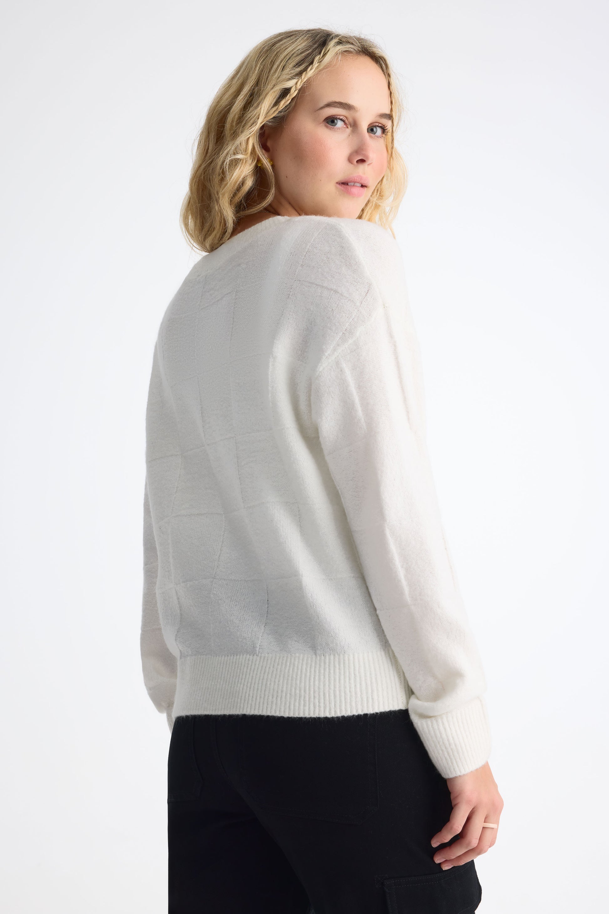 Cardigan à poches - Femme && BLANC CASSÉ