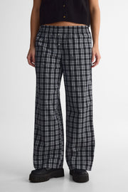 Pantalon pyjama coupe lousse en coton - Femme && NOIR/MULTI