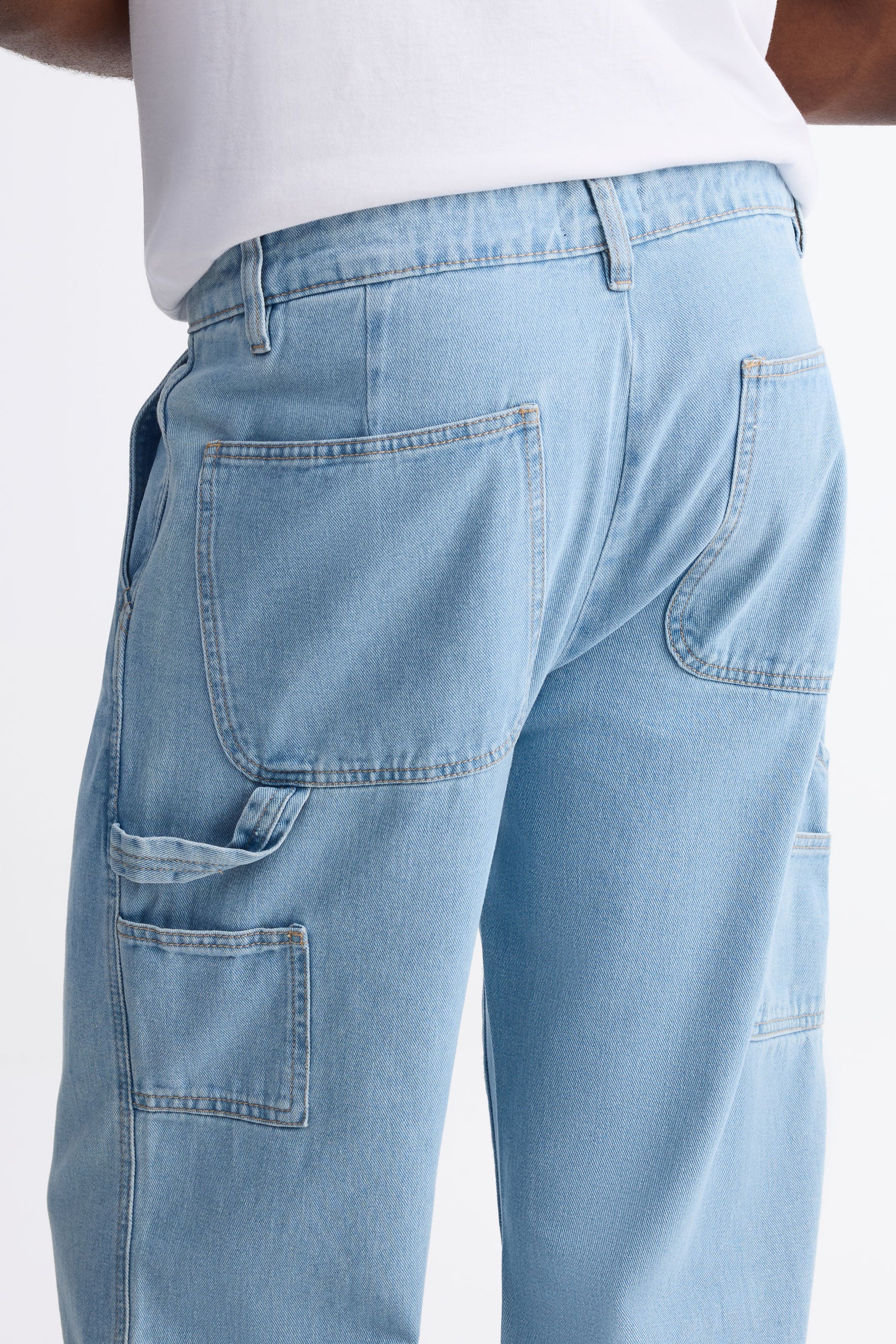 Jeans ''carpenter'' coupe droite - Homme && DENIM PALE