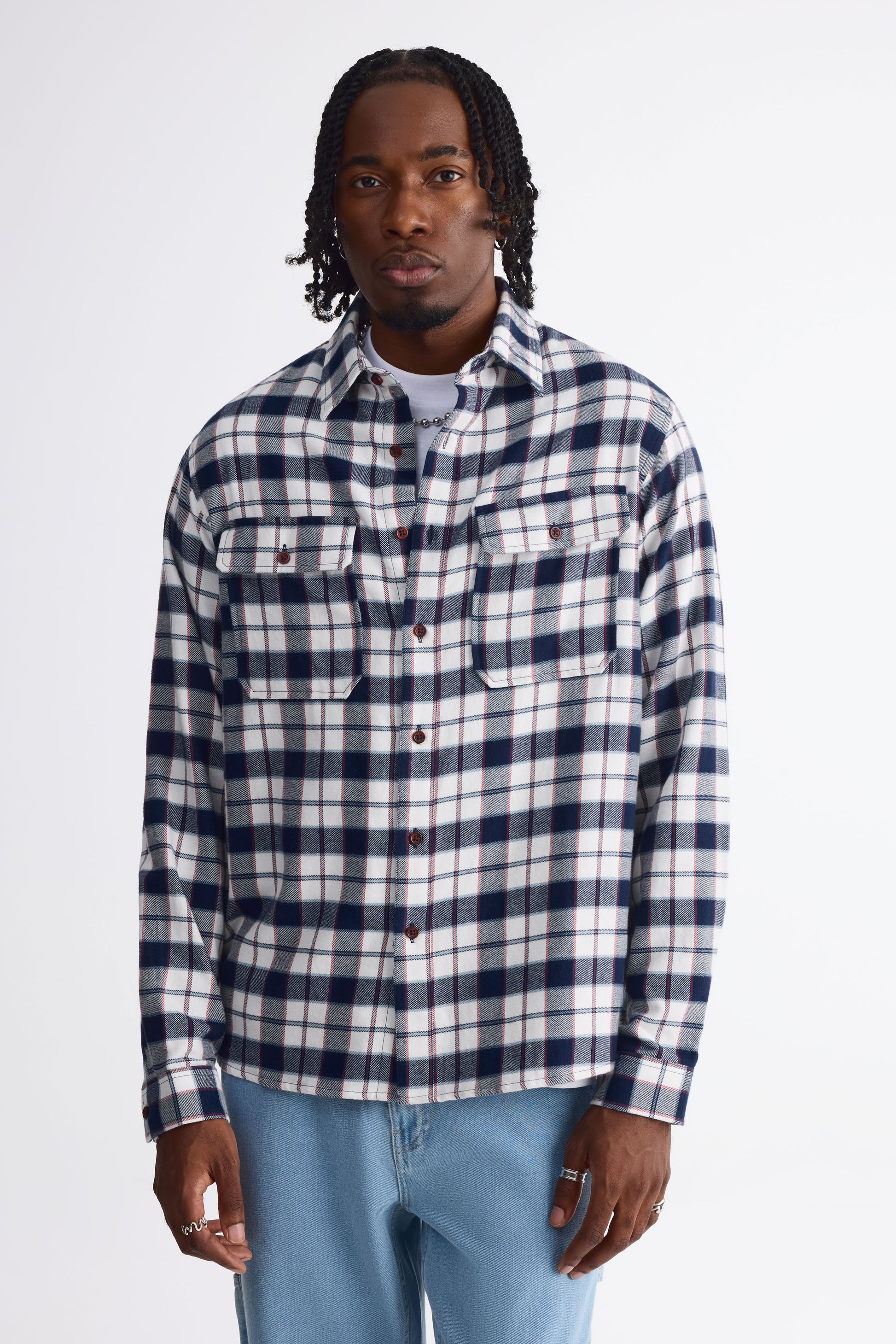 Chemise coupe lousse - Homme && BLANC CASSÉ/MULTI