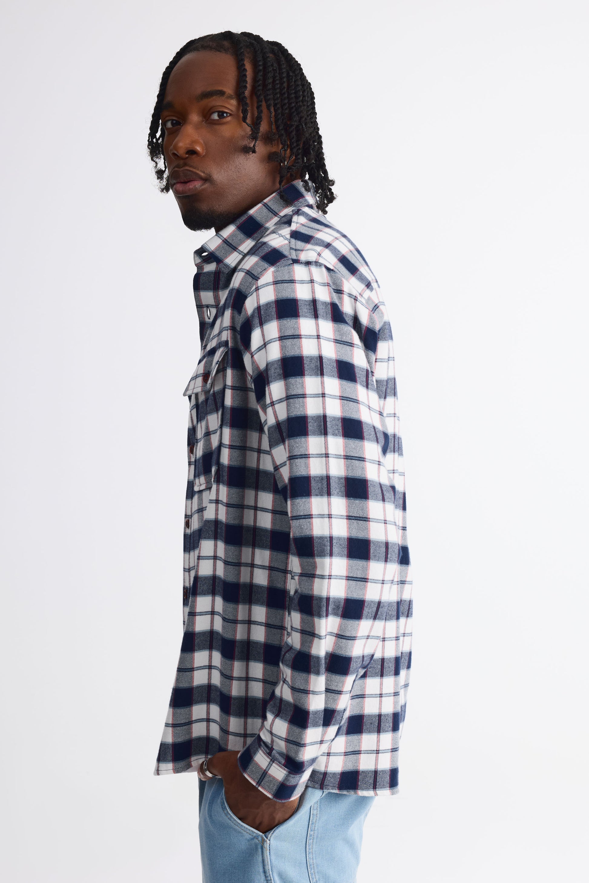 Chemise coupe lousse - Homme && BLANC CASSÉ/MULTI