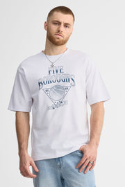 T-shirt col rond coupe surdimensionnée - Homme && BLANC