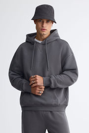 Chandail à capuchon coton ouaté - Homme && CHARBON