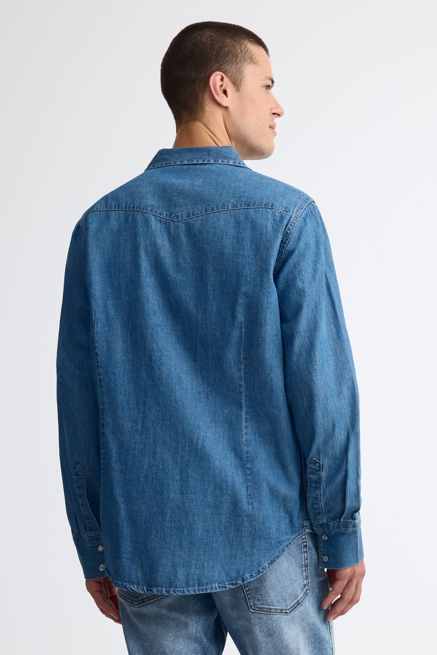 Chemise en jeans western - Homme && DENIM MOYEN