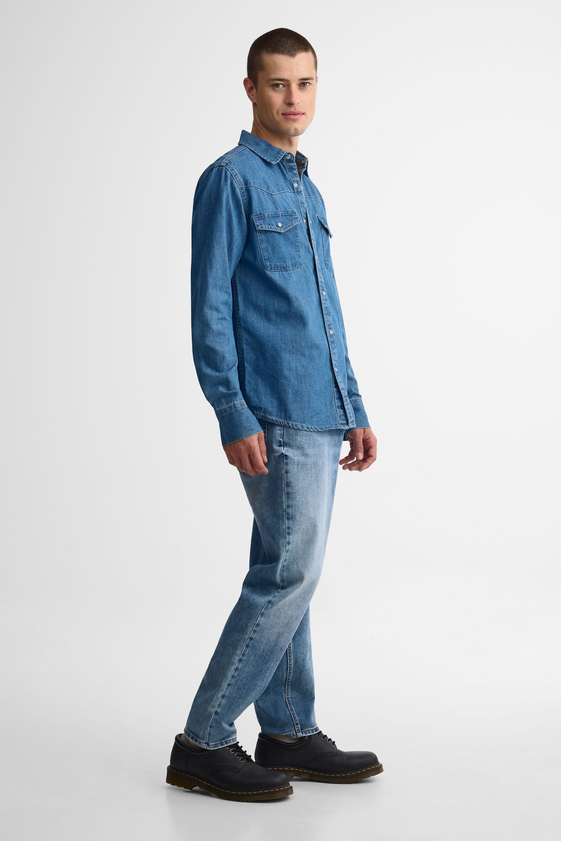 Chemise en jeans western - Homme && DENIM MOYEN