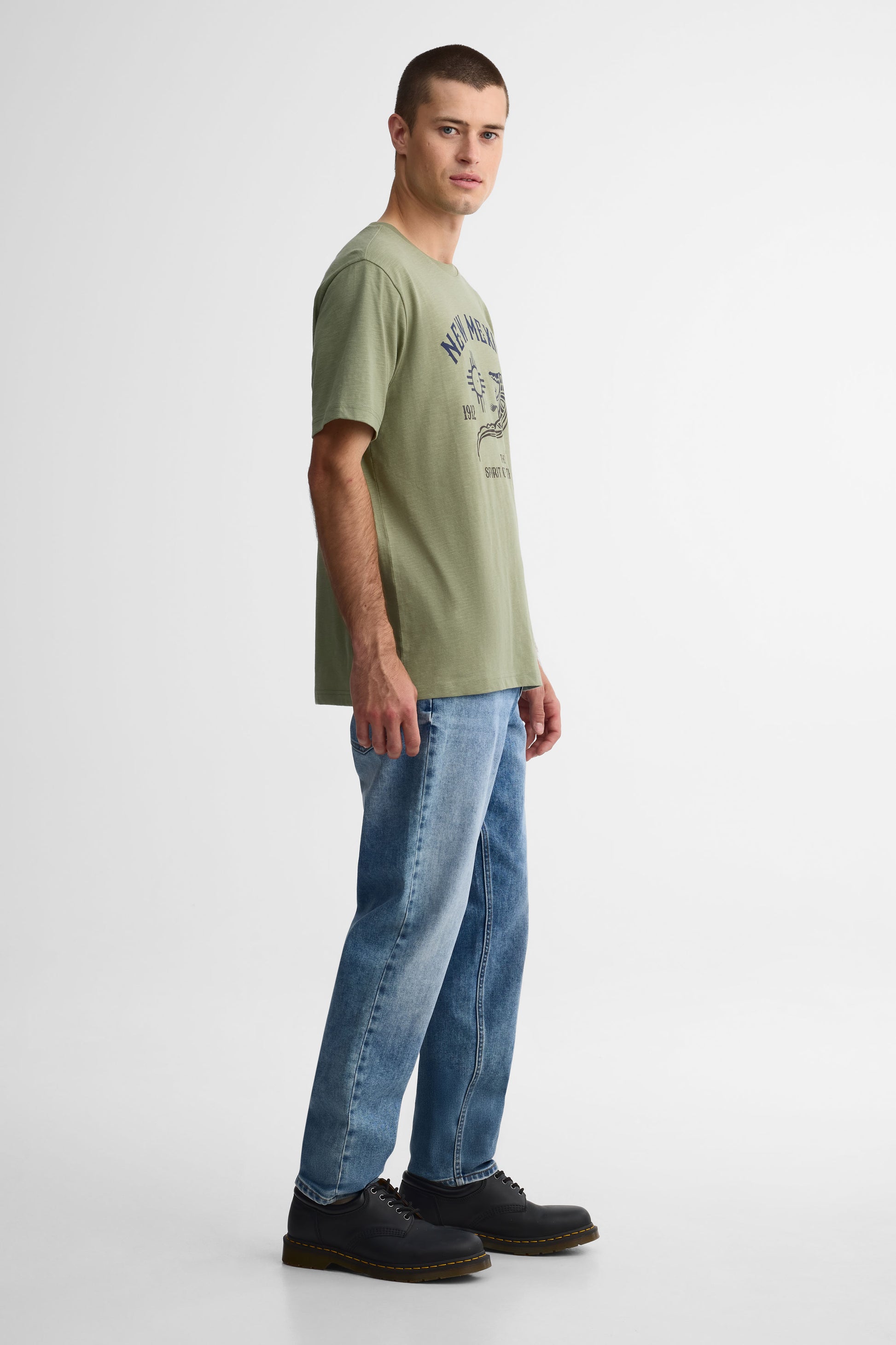 T-shirt col rond coton - Homme && KAKI