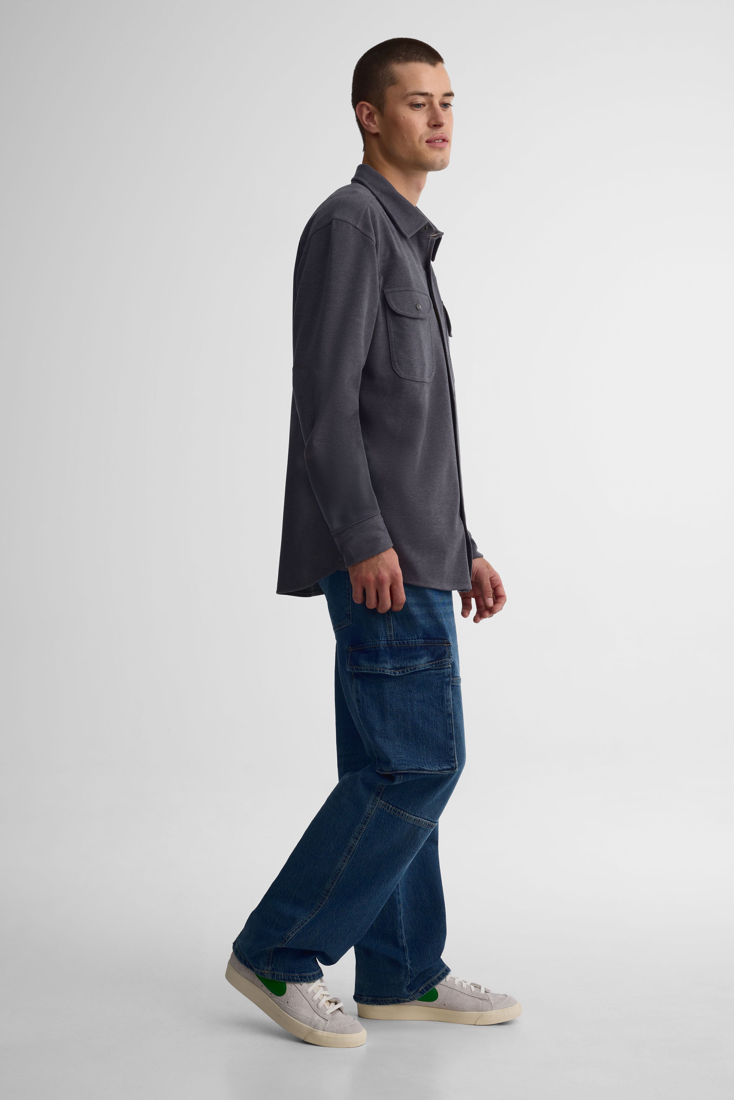 Surchemise en twill brossé - Homme && CHARBON