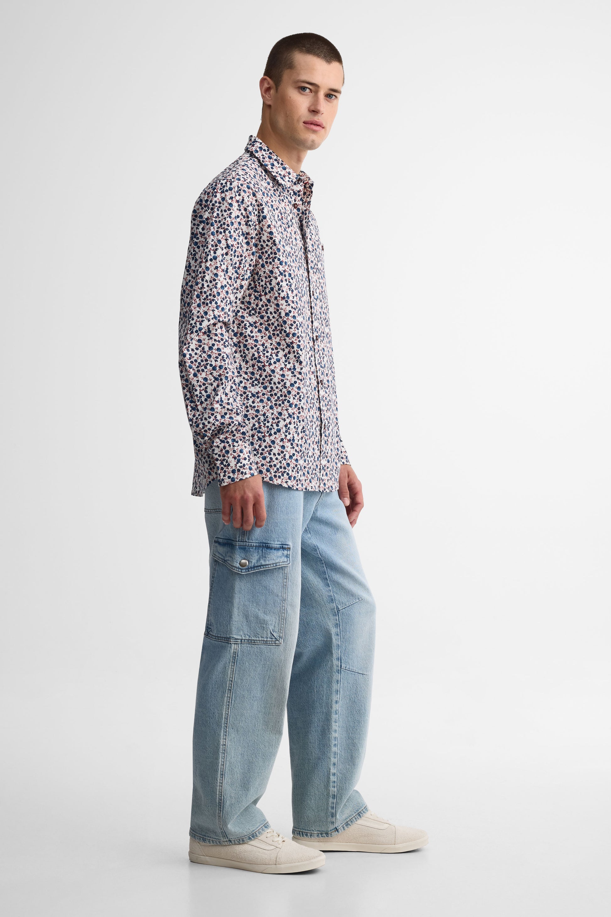 Chemise à manches longues imprimée - Homme && ROSE MULTI