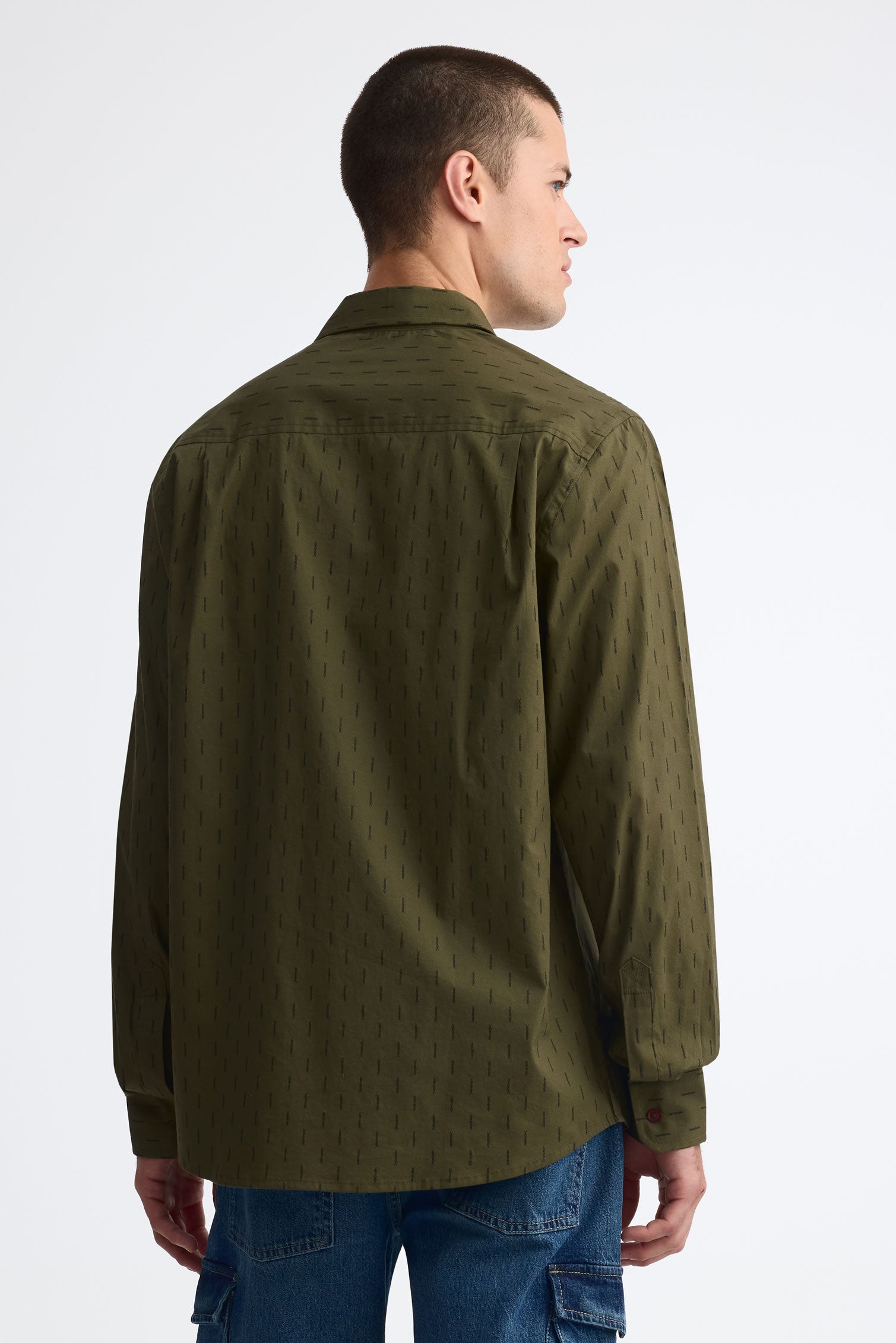 Chemise à manches longues imprimée - Homme && KAKI/MULTI