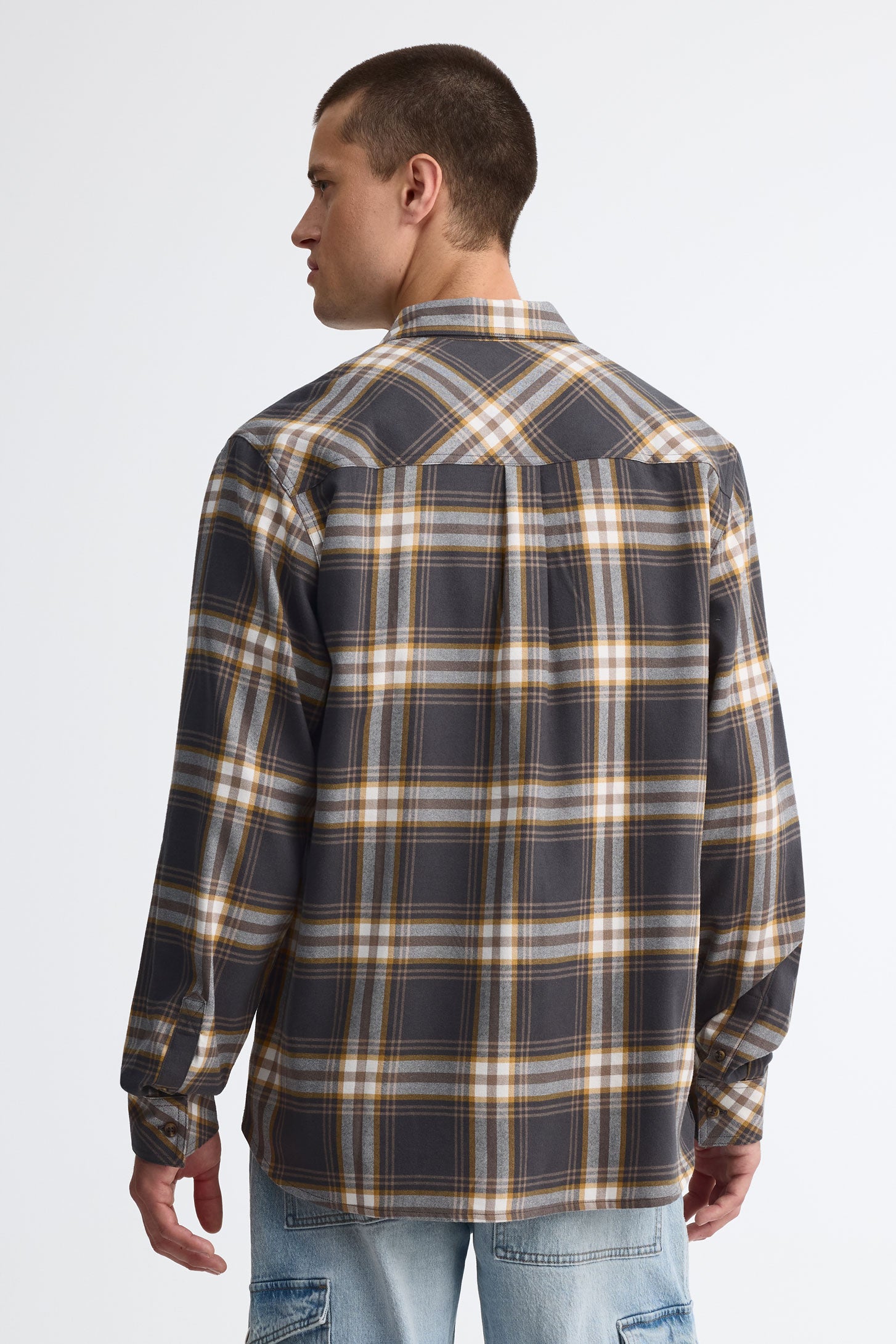 Chemise à manches longues en flanelle - Homme && BLANC CASSÉ/MULTI