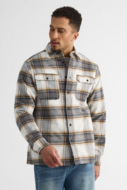 Chemise à manches longues en flanelle - Homme && CHARBON/MULTI