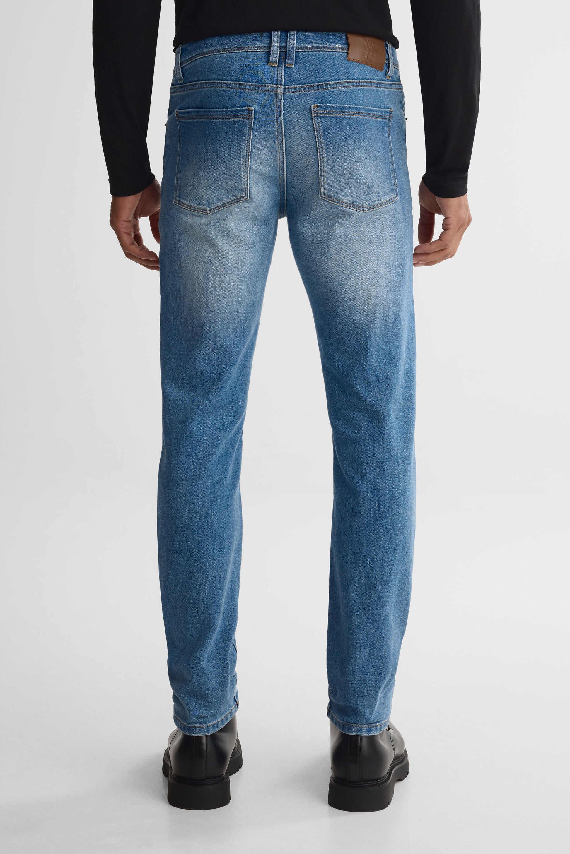 Jeans slim tapered fit en denim luxe - Homme && DENIM PALE