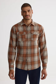 Chemise à carreaux en flanelle - Homme && BEIGE/MULTI