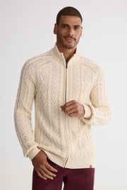 Veste tricot col montant - Homme && BEIGE