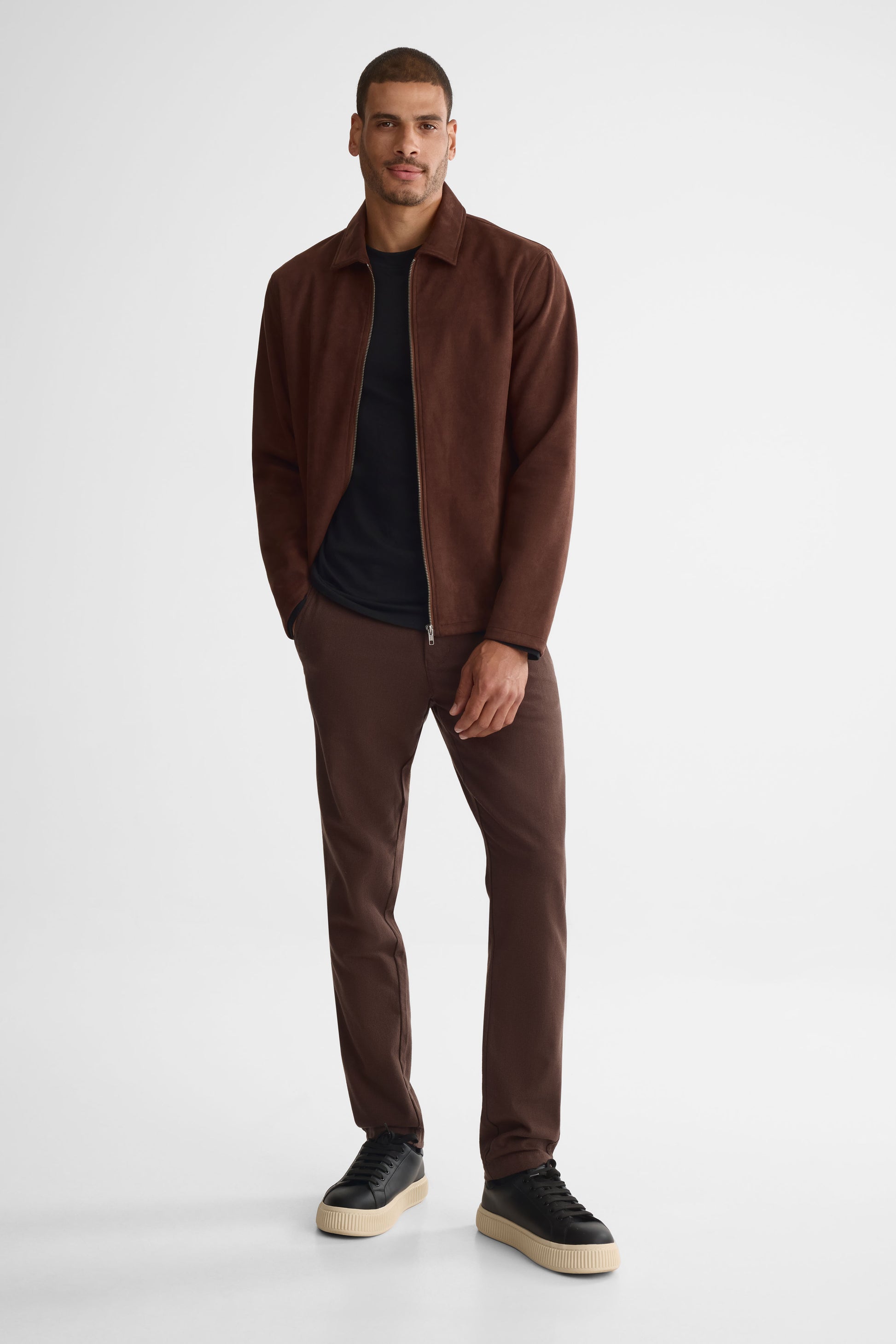 Veste en suède vegan - Homme && BRUN
