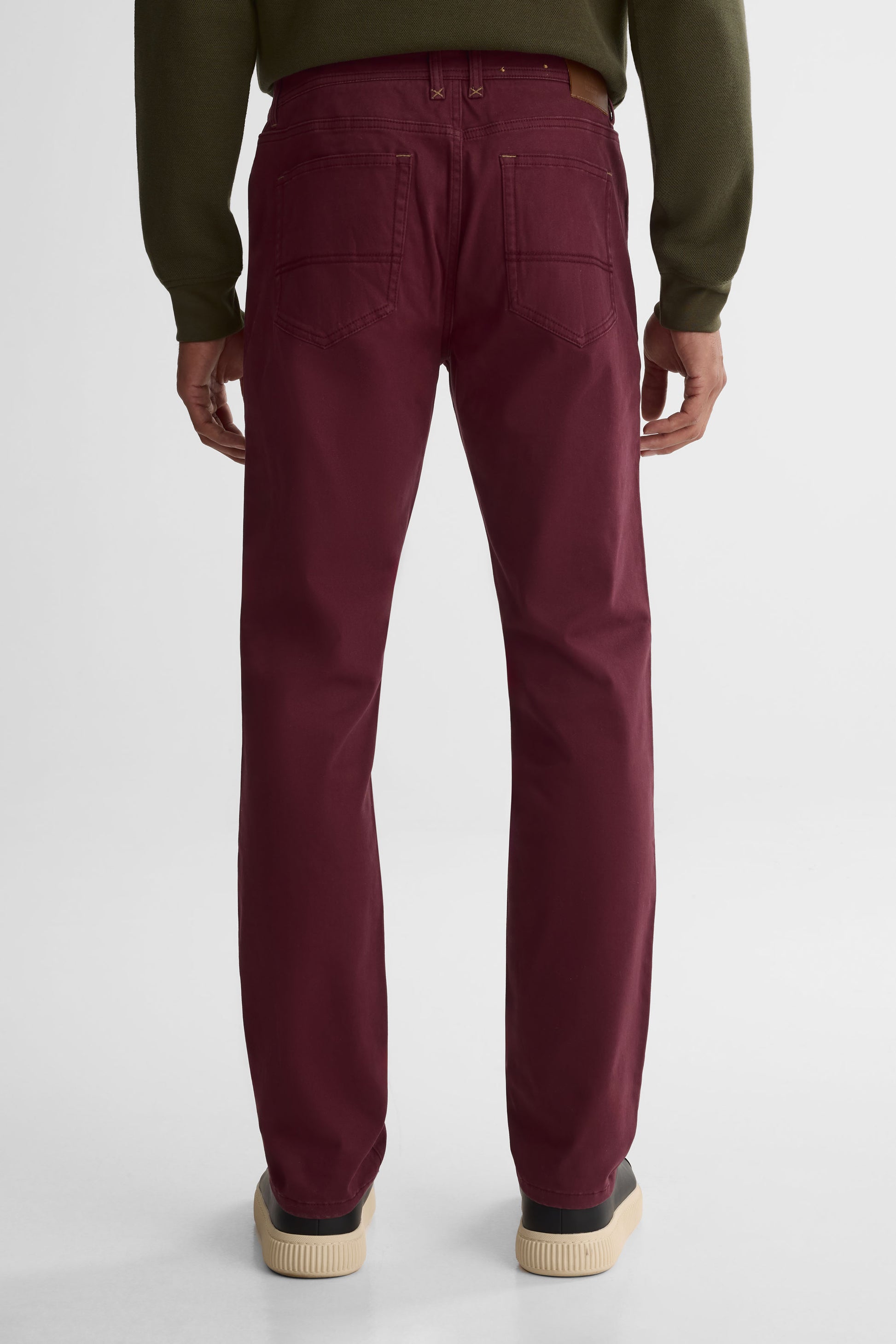 Pantalon 5 poches tapered - Homme && BOURGOGNE