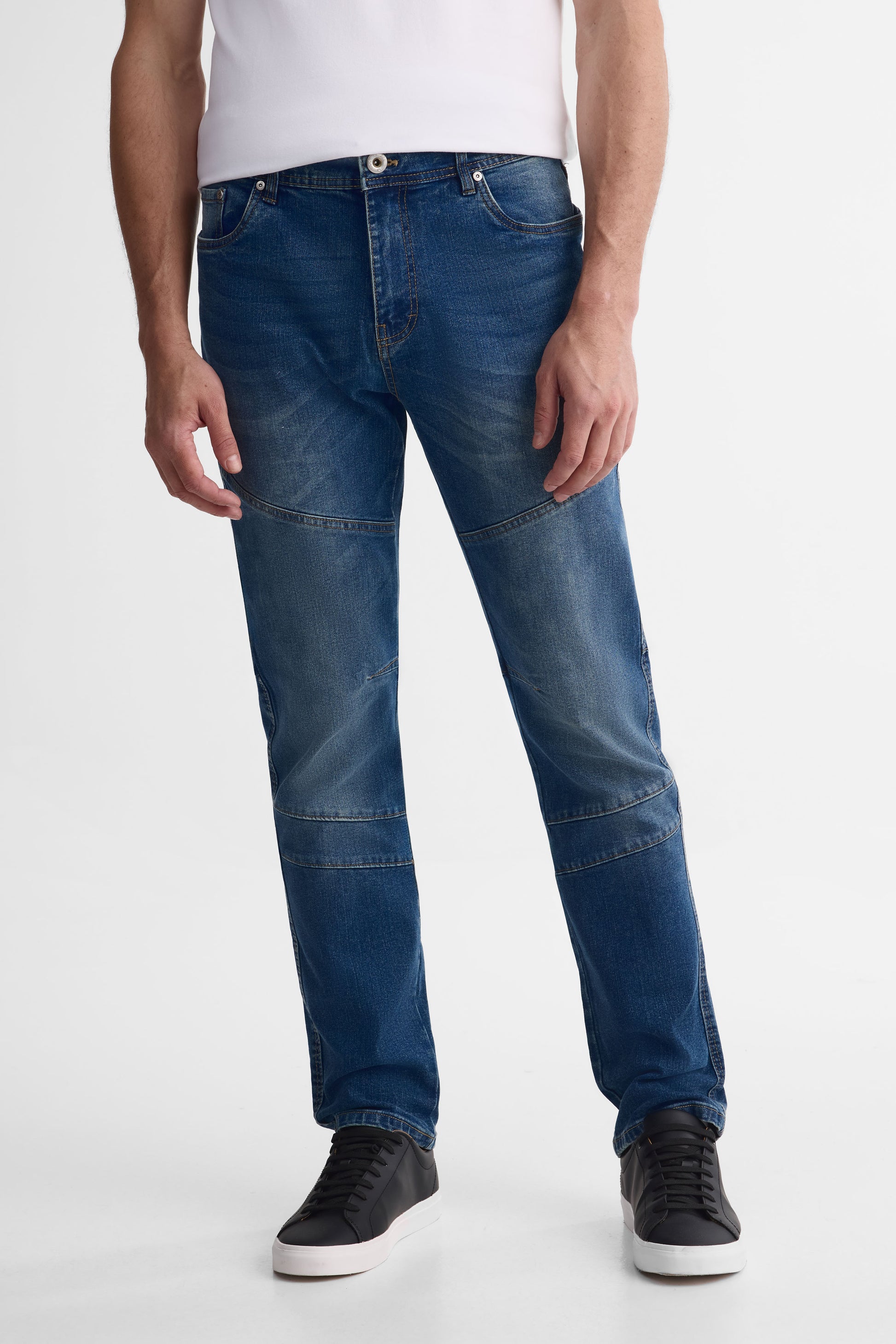 Jeans ajusté 5 poches - Homme && DENIM MOYEN