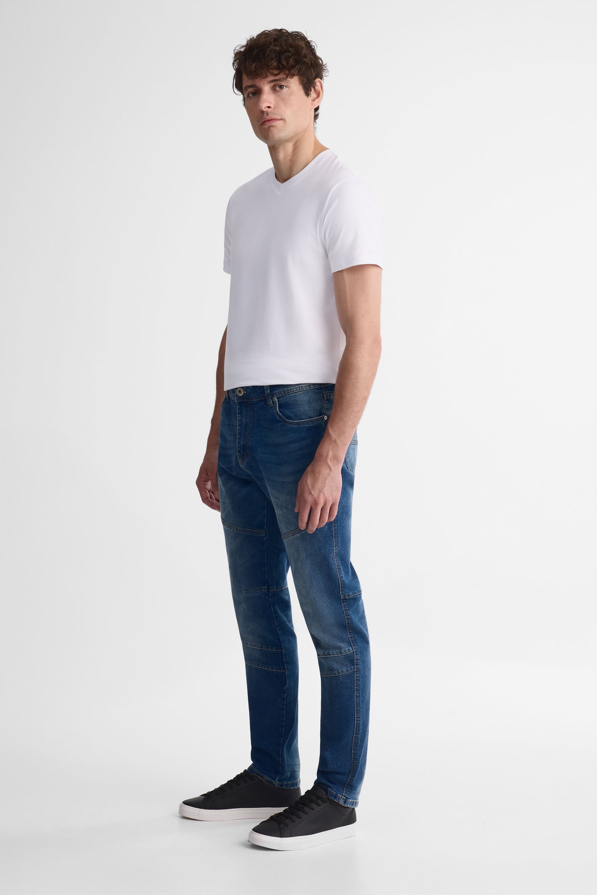 Jeans ajusté 5 poches - Homme && DENIM MOYEN