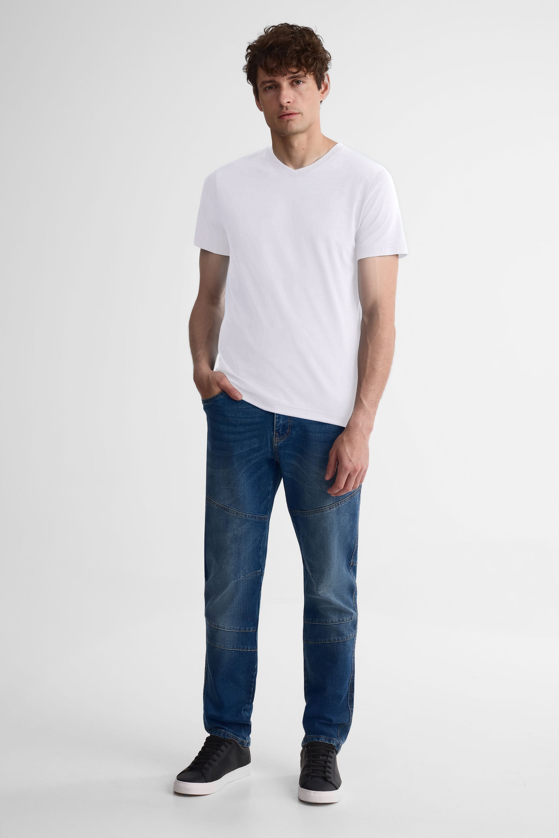 Jeans ajusté 5 poches - Homme && DENIM MOYEN