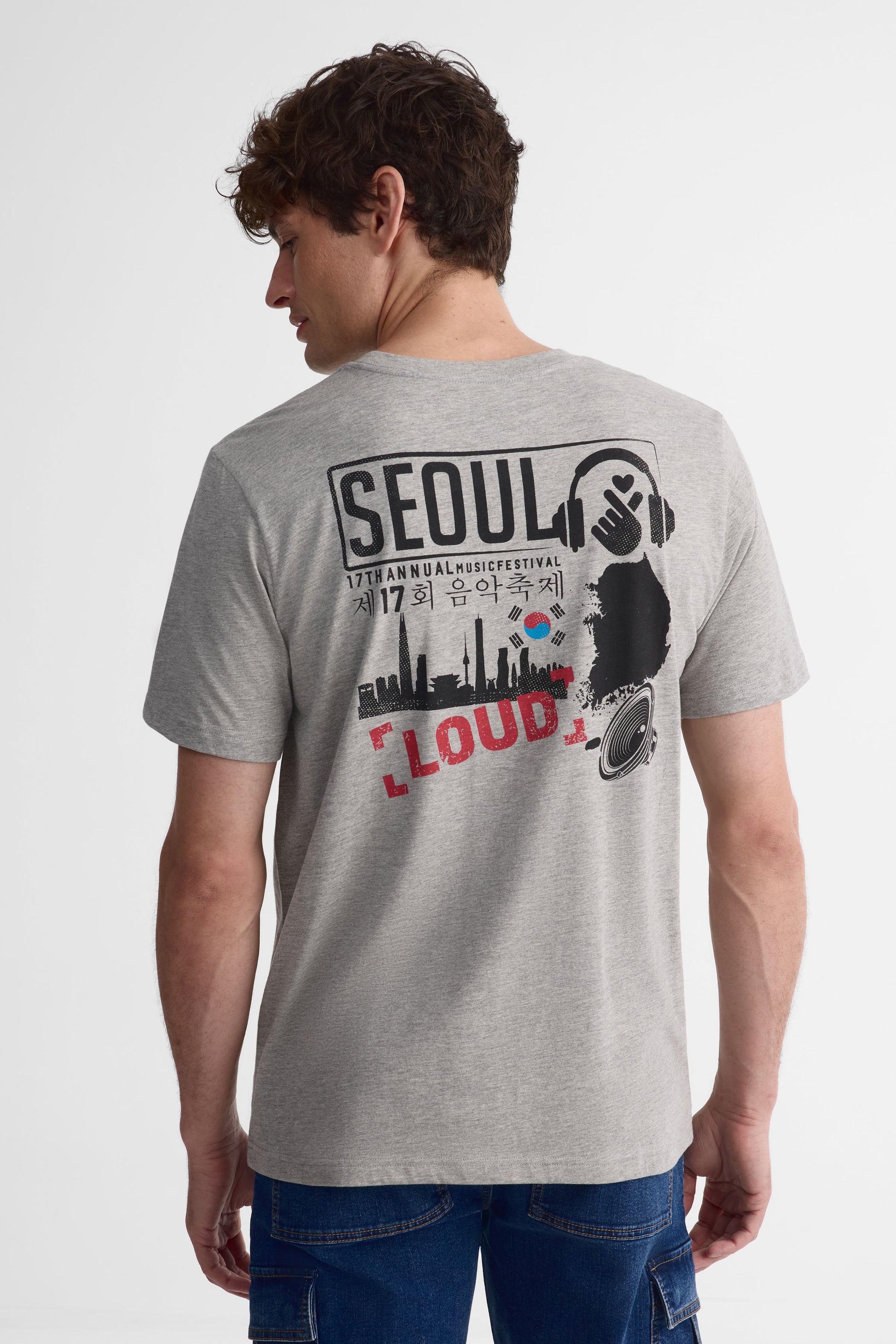 T-shirt col rond - Homme && GRIS MIXTE