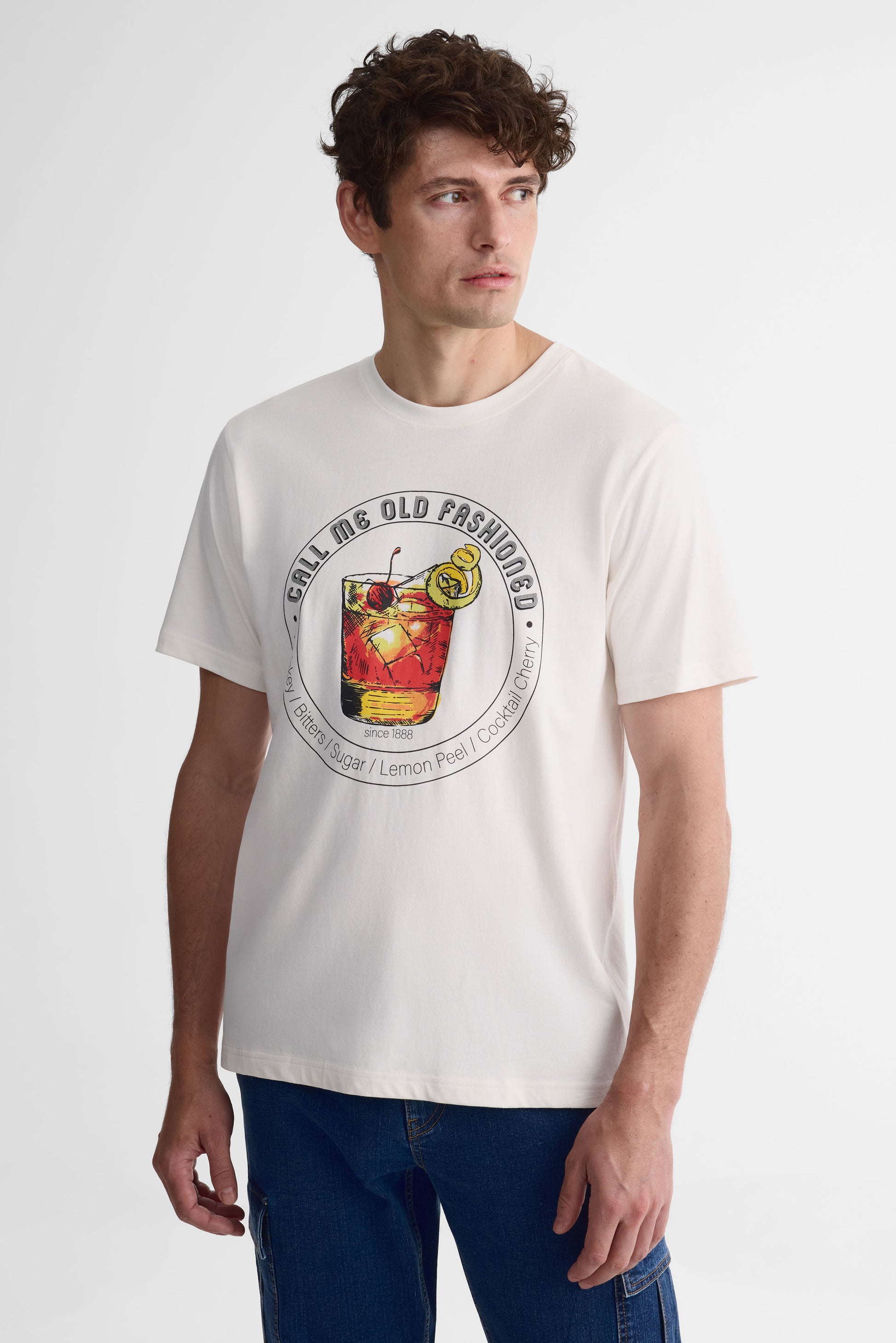T-shirt col rond - Homme && BLANC CASSÉ
