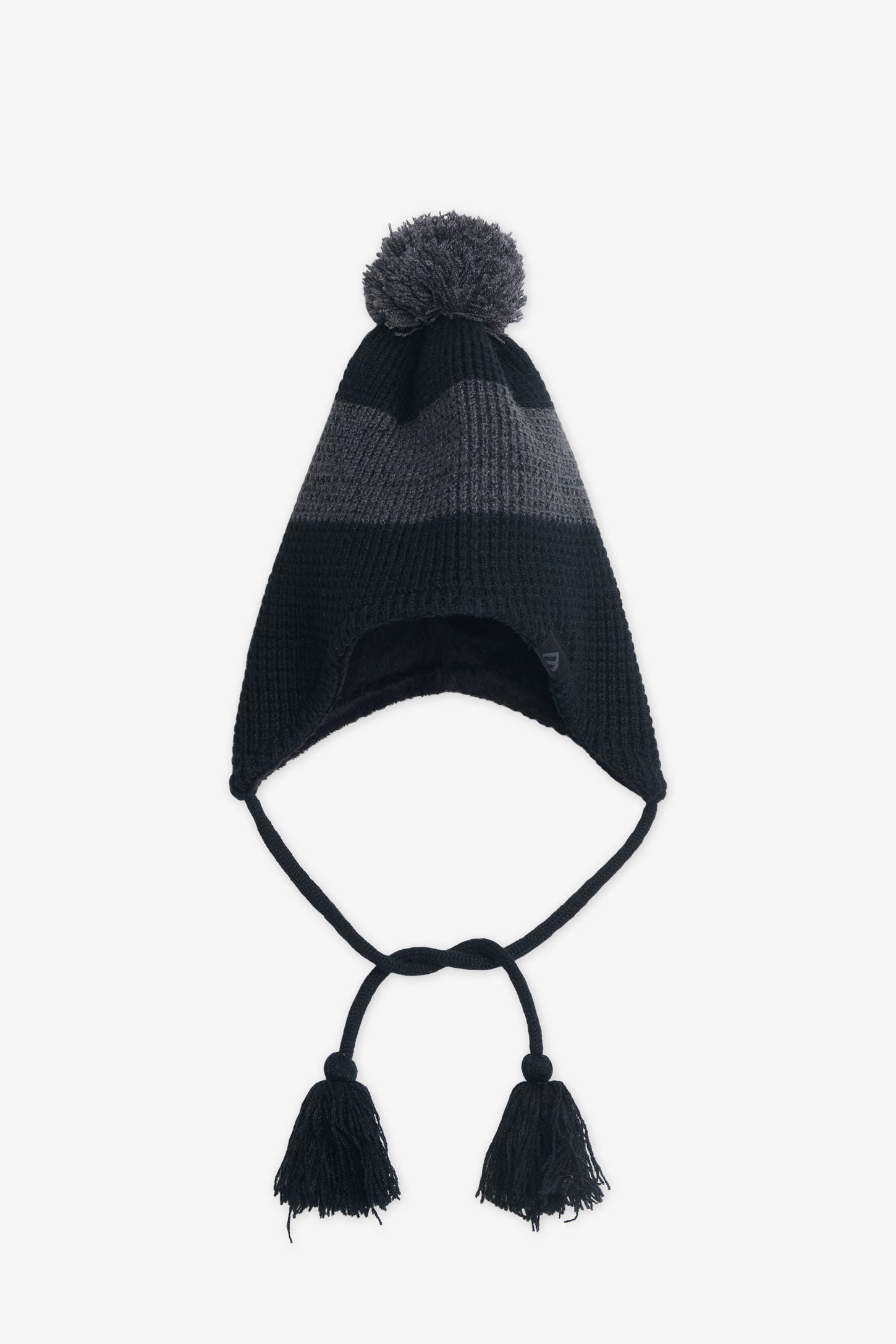 Tuque en tricot doublé teddy fur - Enfant garçon && NOIR