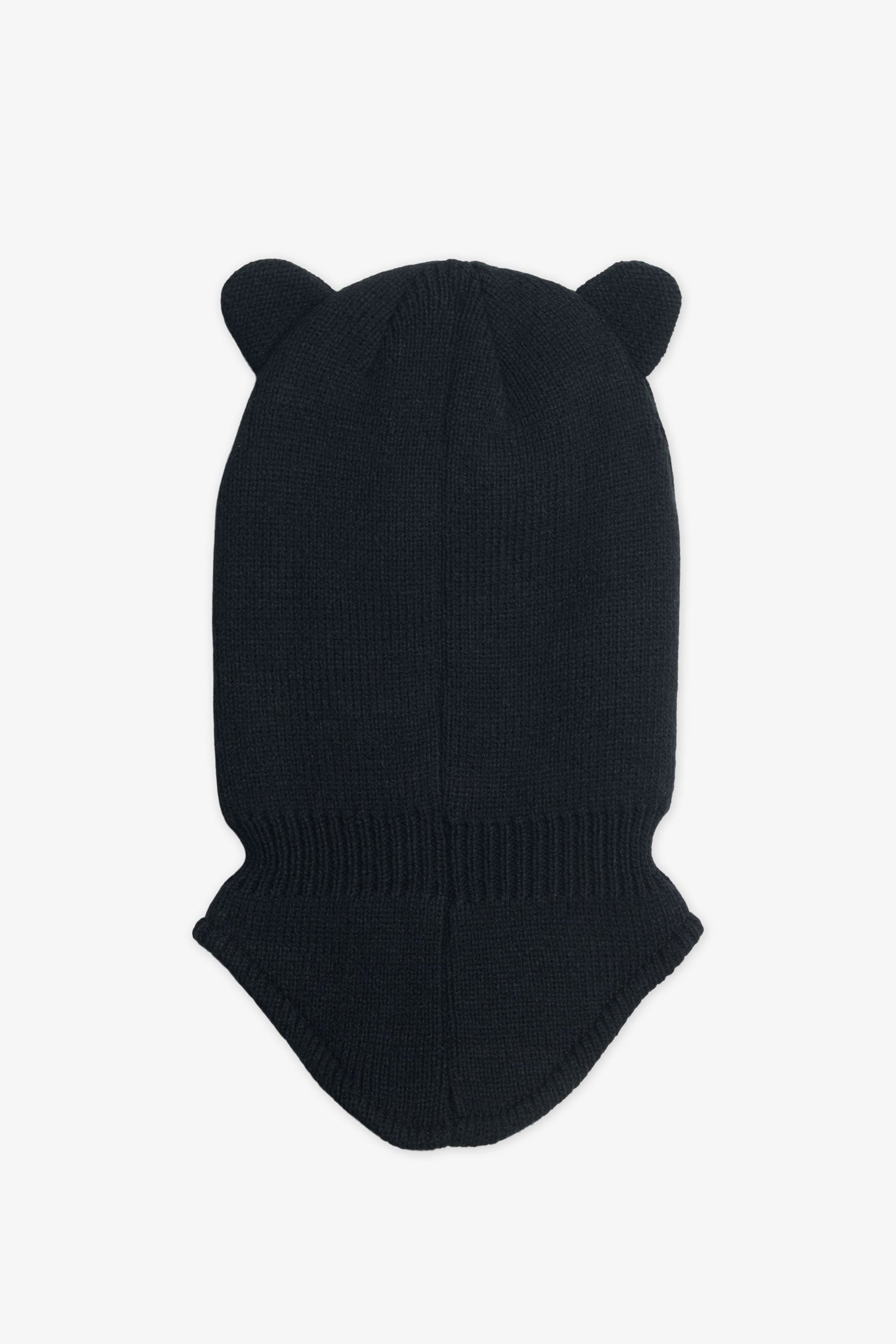 Cagoule en tricot doublée micro polar - Bébé fille && NOIR
