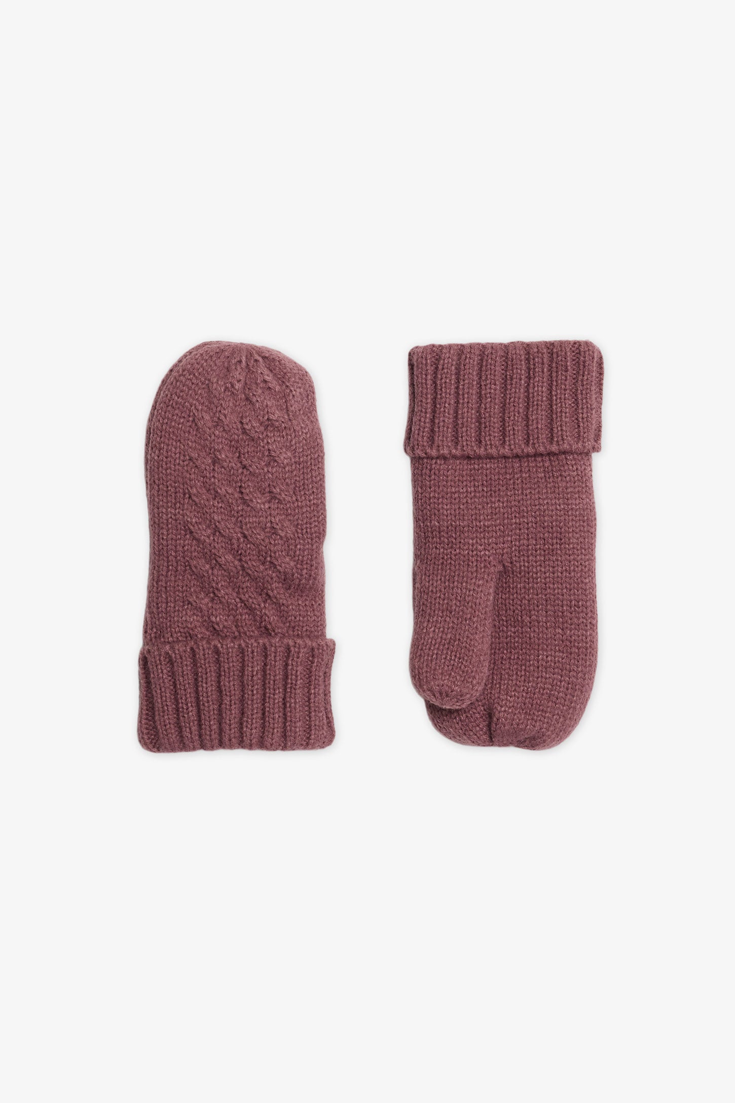 Mitaine en tricot doublée micro polar - Bébé fille && ROUGE VIN