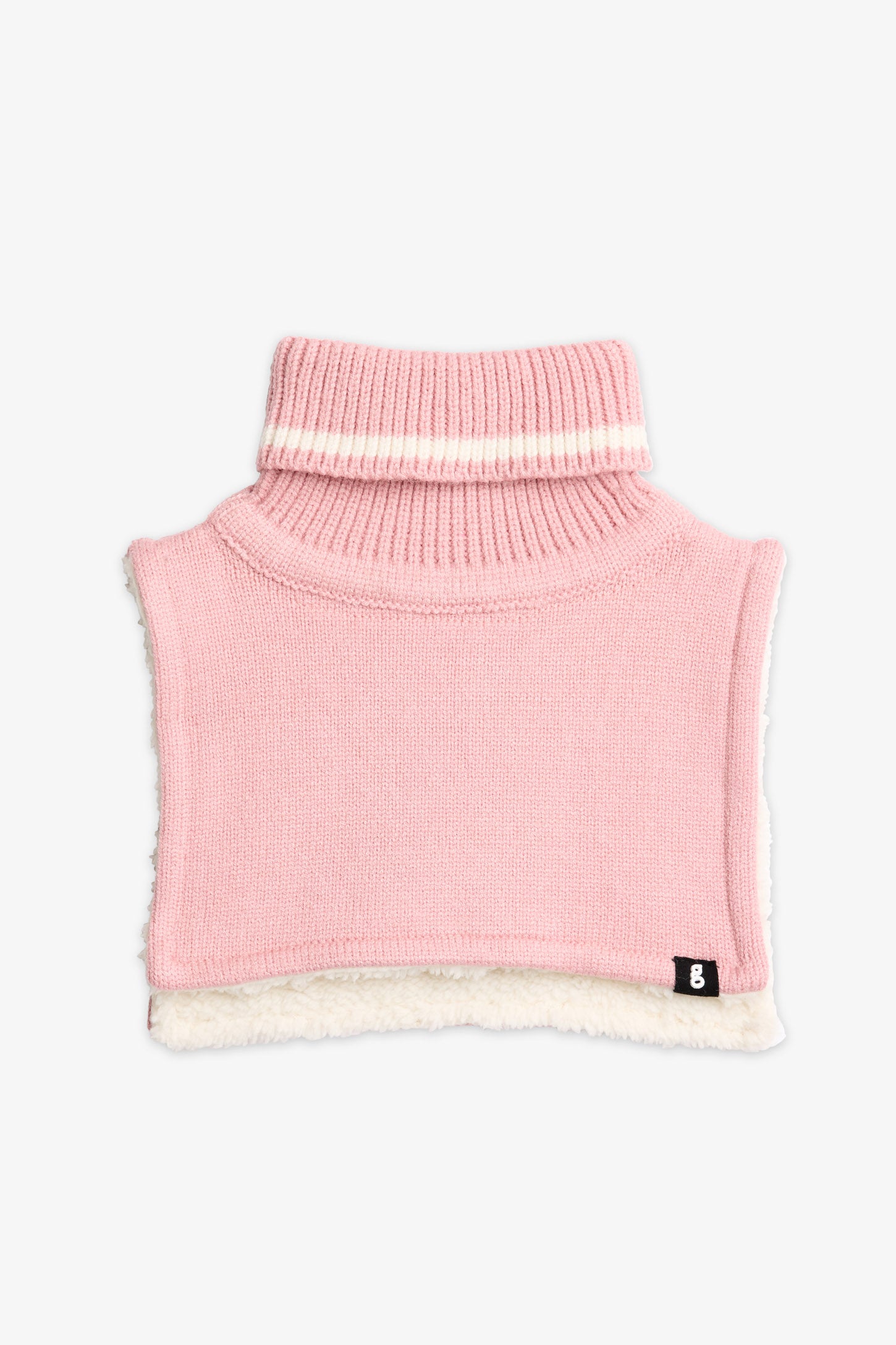 Plastron en tricot doublé sherpa - Bébé fille && ROSE PALE