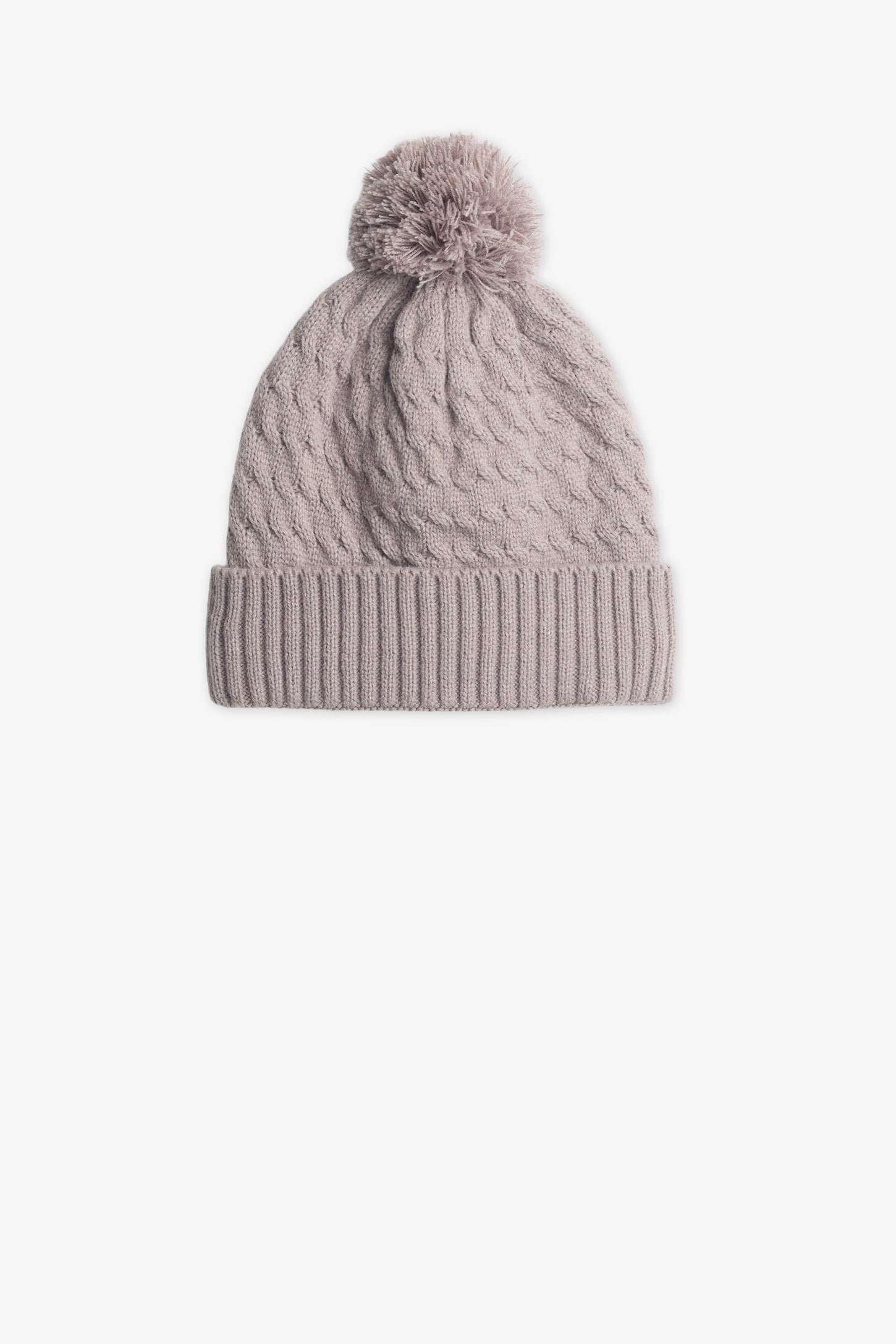 Tuque cloche à revers en tricot - Enfant fille && BEIGE