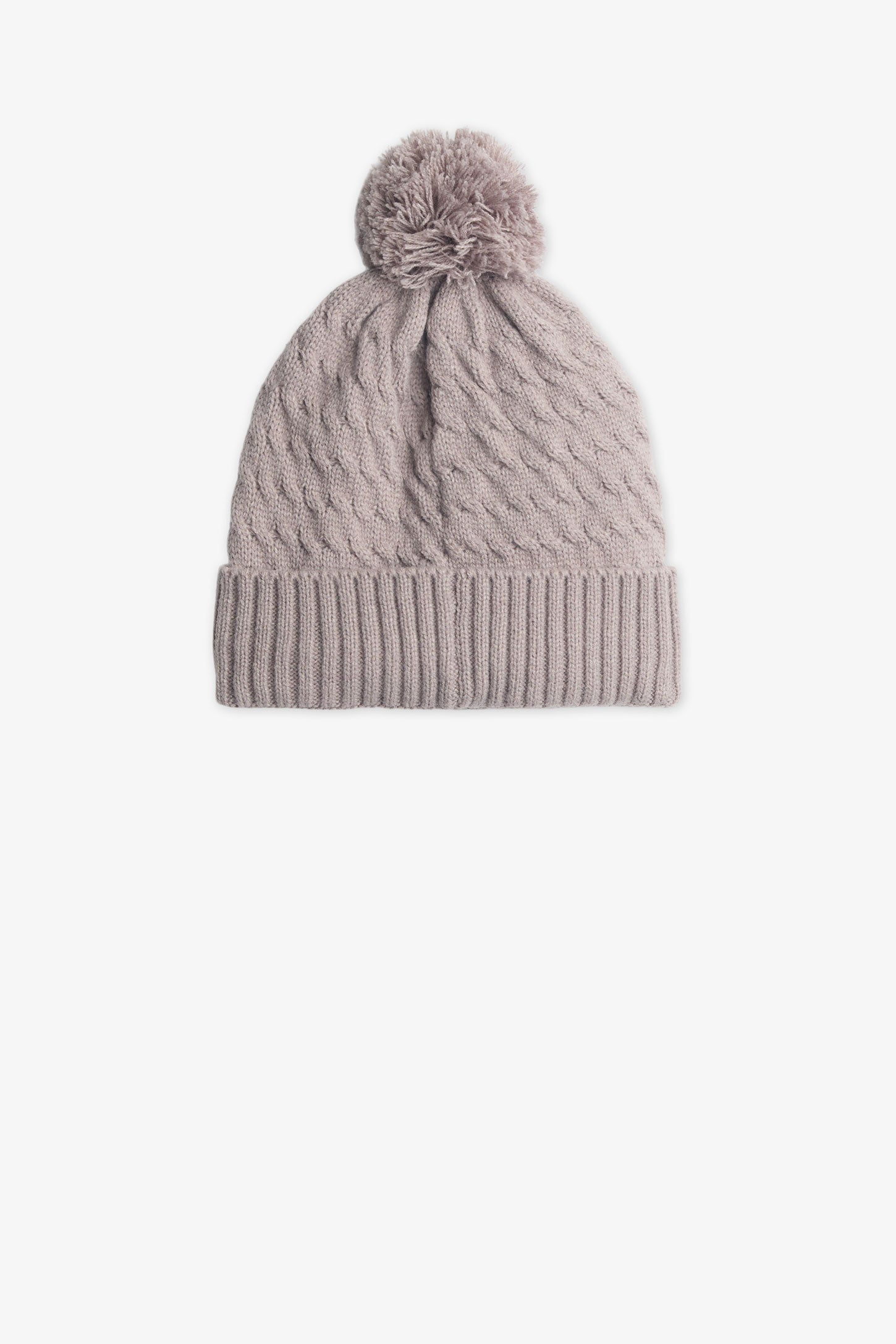 Tuque cloche à revers en tricot - Enfant fille && BEIGE