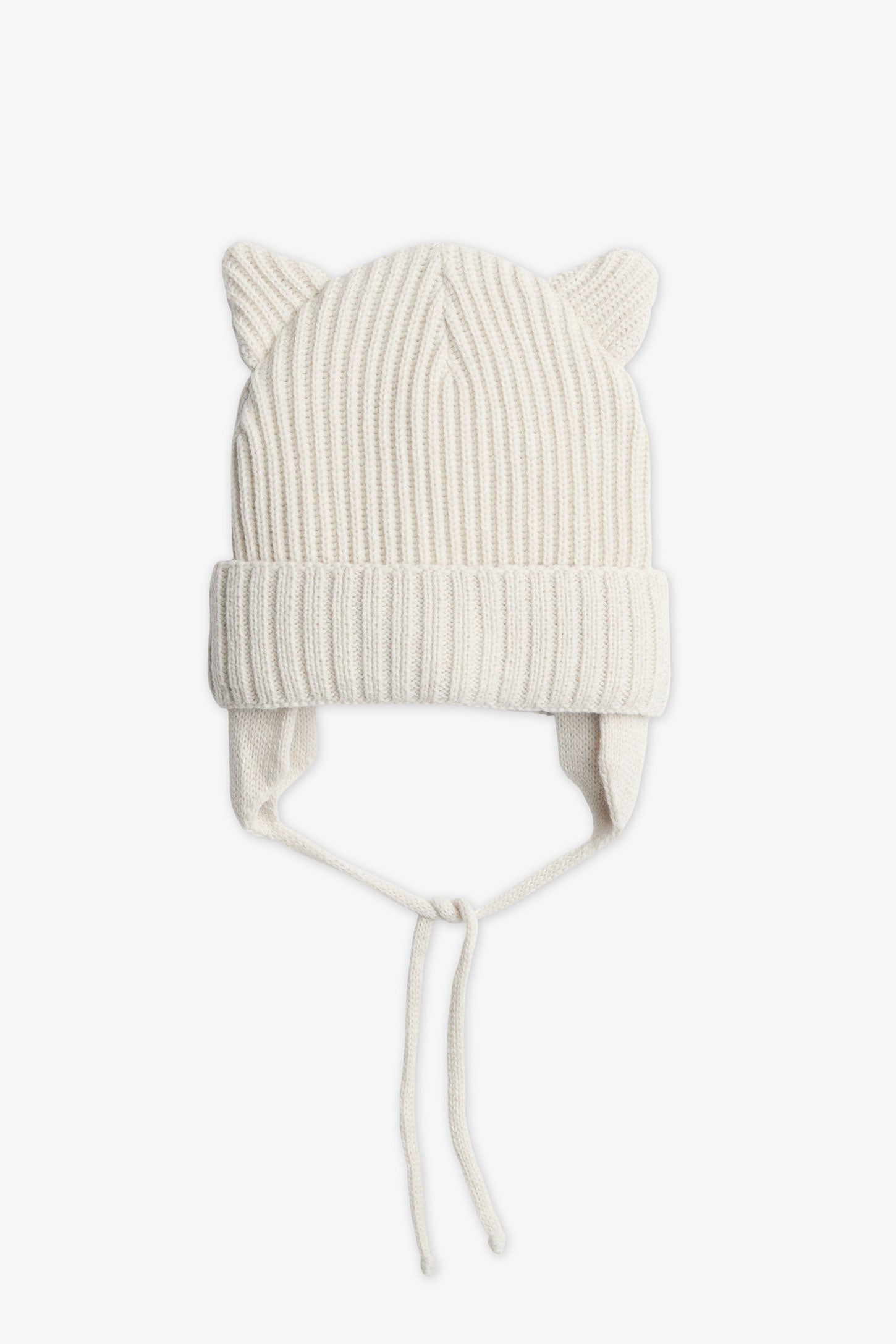 Tuque en tricot avec oreilles décoratives - Enfant fille && BEIGE