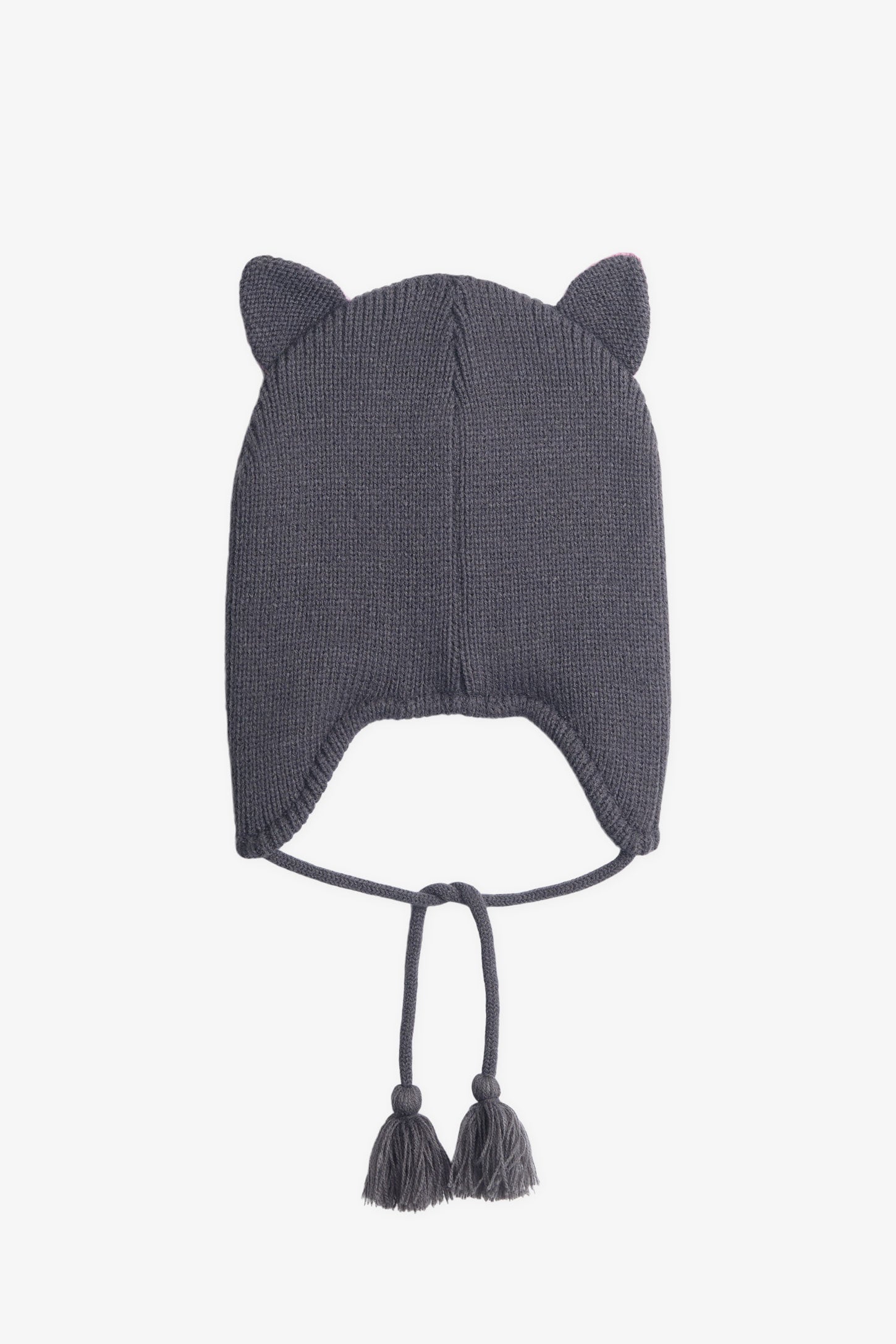 Tuque en tricot doublée micropolar - Enfant fille && CHARBON
